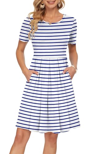 Blue Stripe White