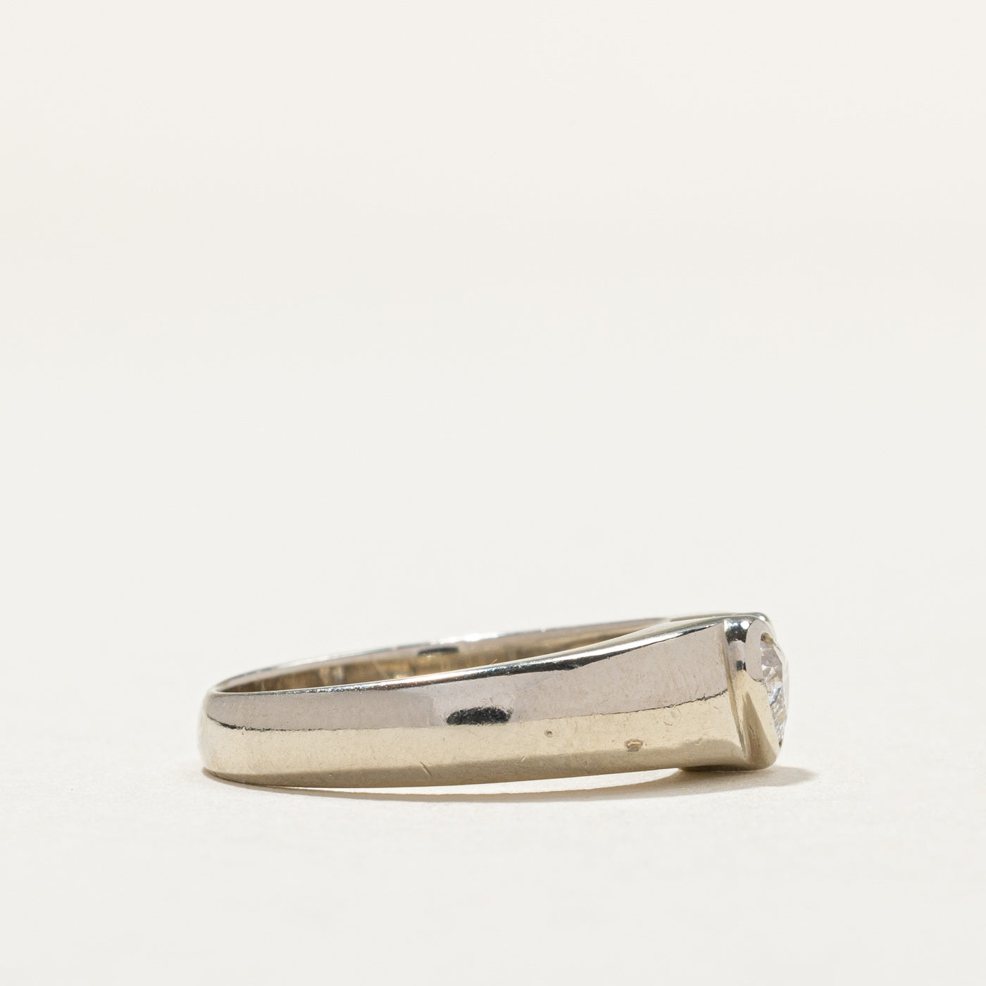0.38ct Bezel Set Heart Cut Diamond Ring - Size 5.25 - Elegant Engagement & Wedding Jewelry for Romantic Occasions