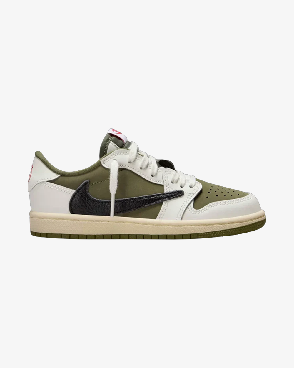 Nike x Travis Scott Jordan 1 Retro Low OG SP Preschool Sneakers in Medium Olive - Stylish Kids' Shoes for Casual Wear & Street Fashion