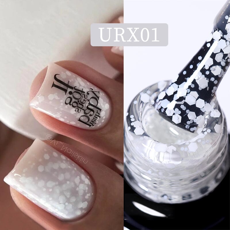 White Snowflake Nail Gel Polish - 7ml Winter Nail Art Gel for Christmas & Holiday Parties - Long Lasting UV/LED Cured Gel Polish for Manicures & Nail Designs