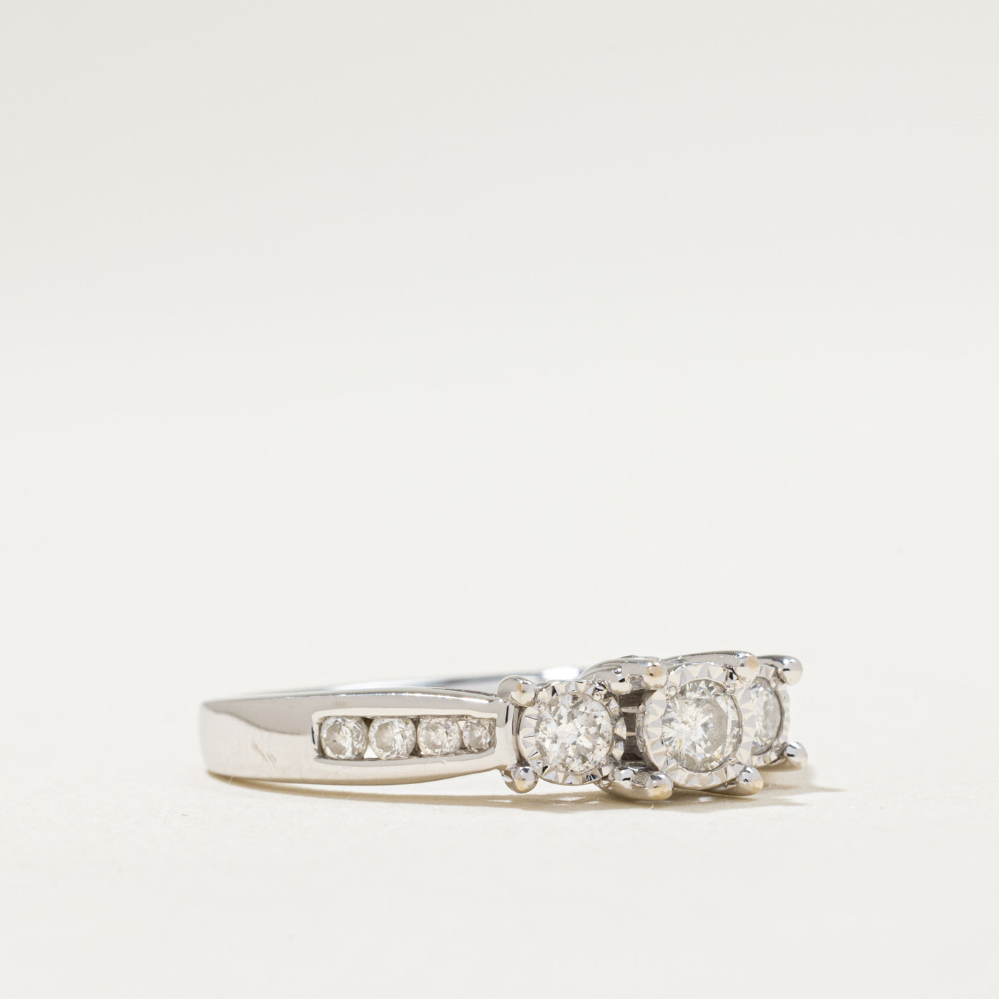 0.45ctw Three Stone Diamond Engagement Ring for Women - Size 7.25 | Elegant Wedding Band, Anniversary Gift & Proposal Jewelry for Her