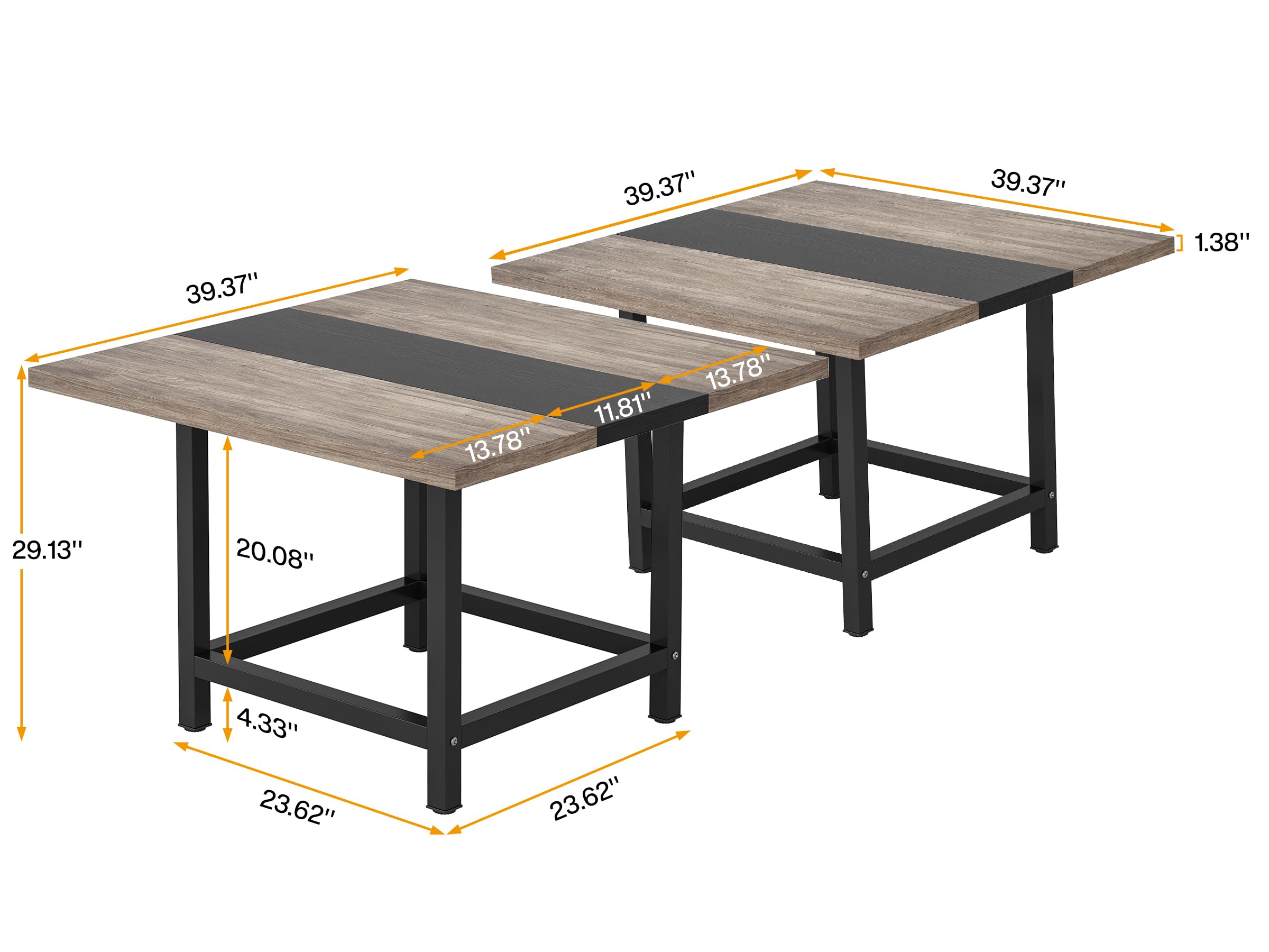 Tribesigns 6.5 Ft Rustic Wood Conference Table - 78.74