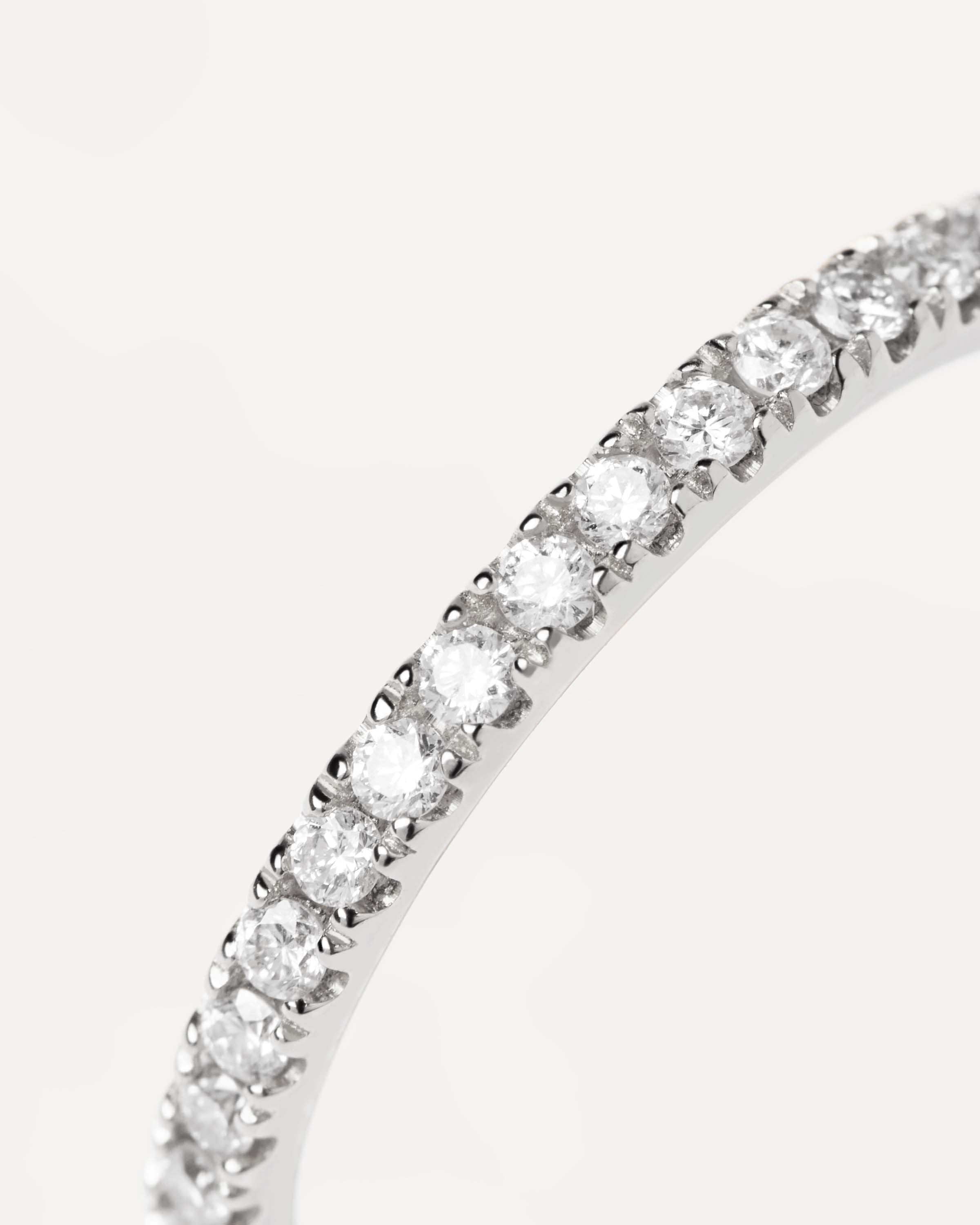 Diamond & White Gold Eternity Ring for Women - Medium Size Wedding Band, Anniversary Gift, Bridal Jewelry for Engagement, Promise or Special Occasions