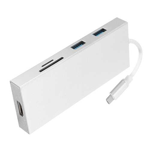 7-in-1 USB C Hub with HDMI, 3 USB 3.0 Ports, SD/TF Card Reader - Multi-Port Adapter for MacBook Pro/Air, iPad Pro, Chromebook - Perfect for Home Office, Remote Work & Travel