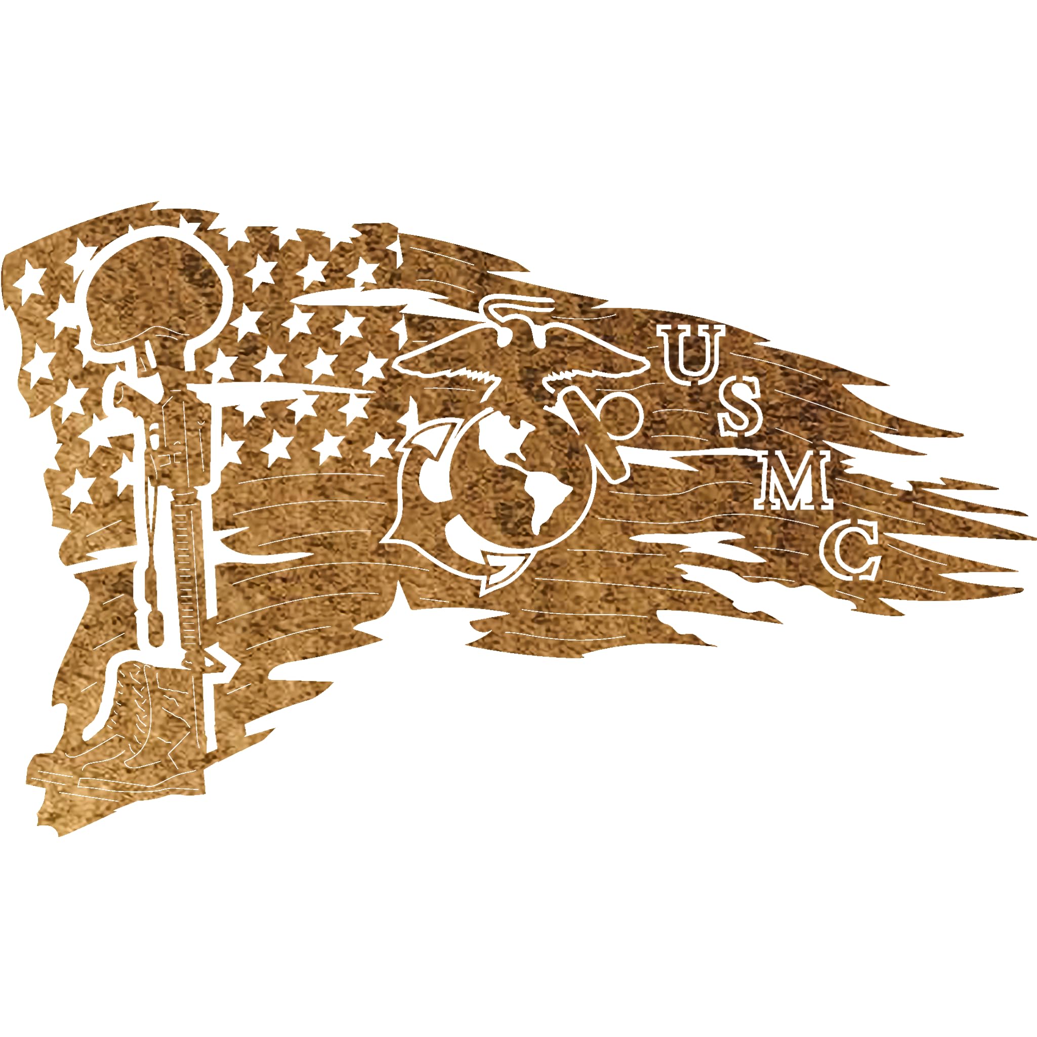 USMC Flag Metal Wall Art Decor - 28