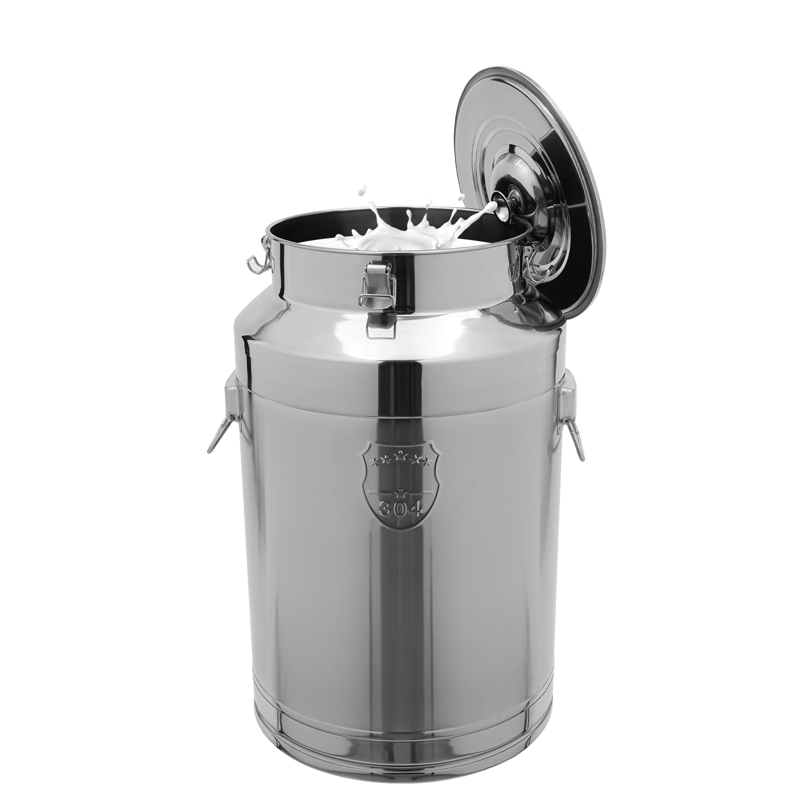 Premium 304 Stainless Steel 20 Gallon (76L) Milk Can with Airtight Lid - Heavy Duty Food Grade Container for Milk, Wine, Brewing & Storage - Ideal for Dairy Farms, Home Brewing & Commercial Use