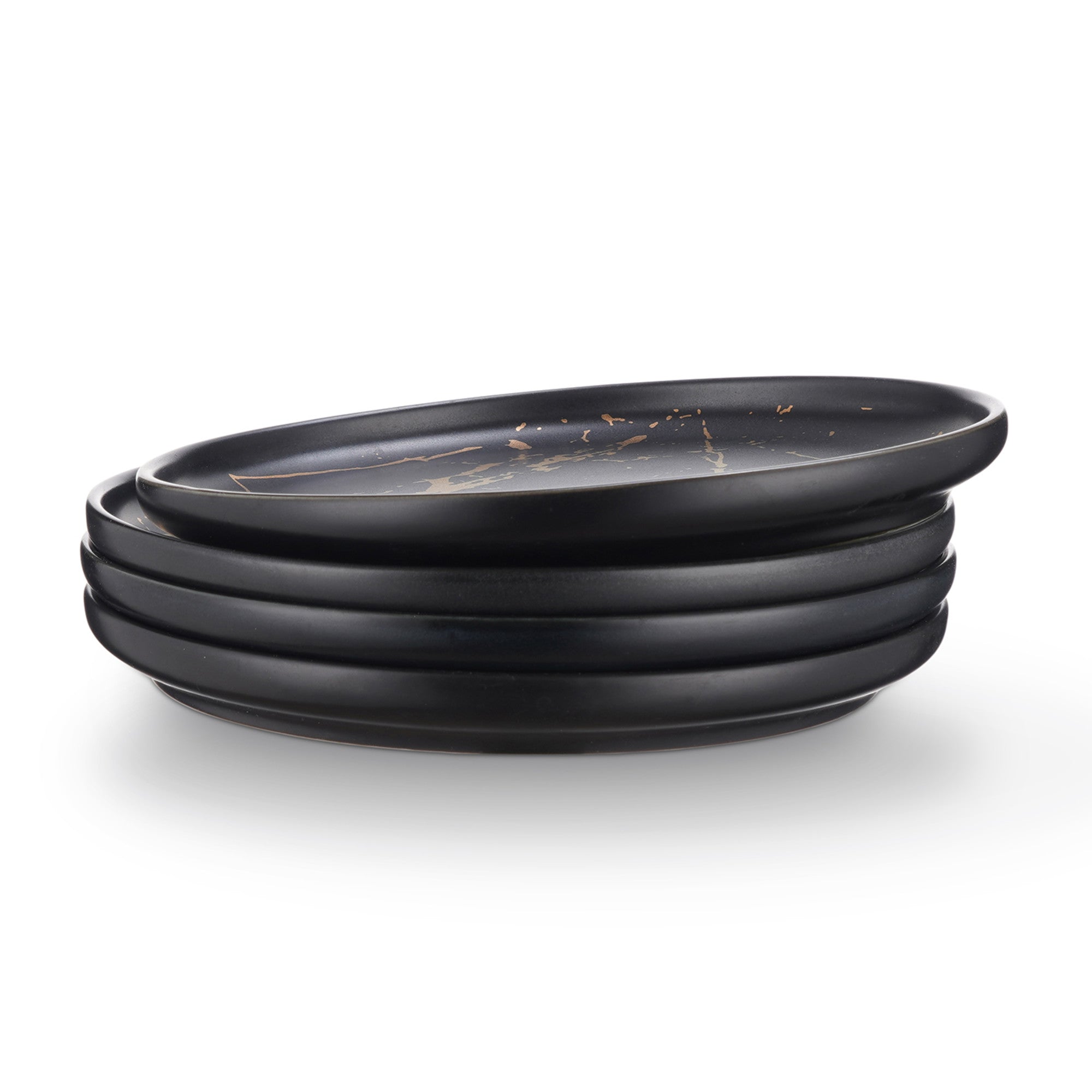 Zora Porcelain Salad Plate - Elegant Black Ceramic Dinnerware for Restaurants, Weddings & Home Dining | Durable & Stylish Table Setting