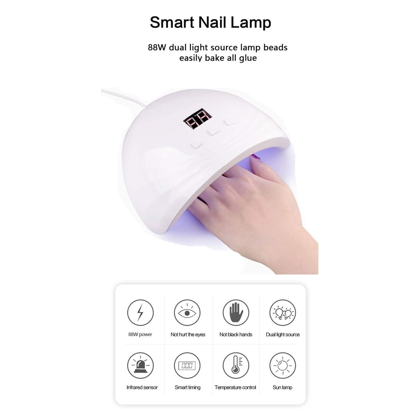 Professional LED UV Nail Lamp for Gel Polish - 3 Timer Settings with Auto Sensor & Digital Display - USB Powered Portable Nail Dryer - Perfect for Home Manicures, Salon Nail Art & DIY Gel Nail Curing