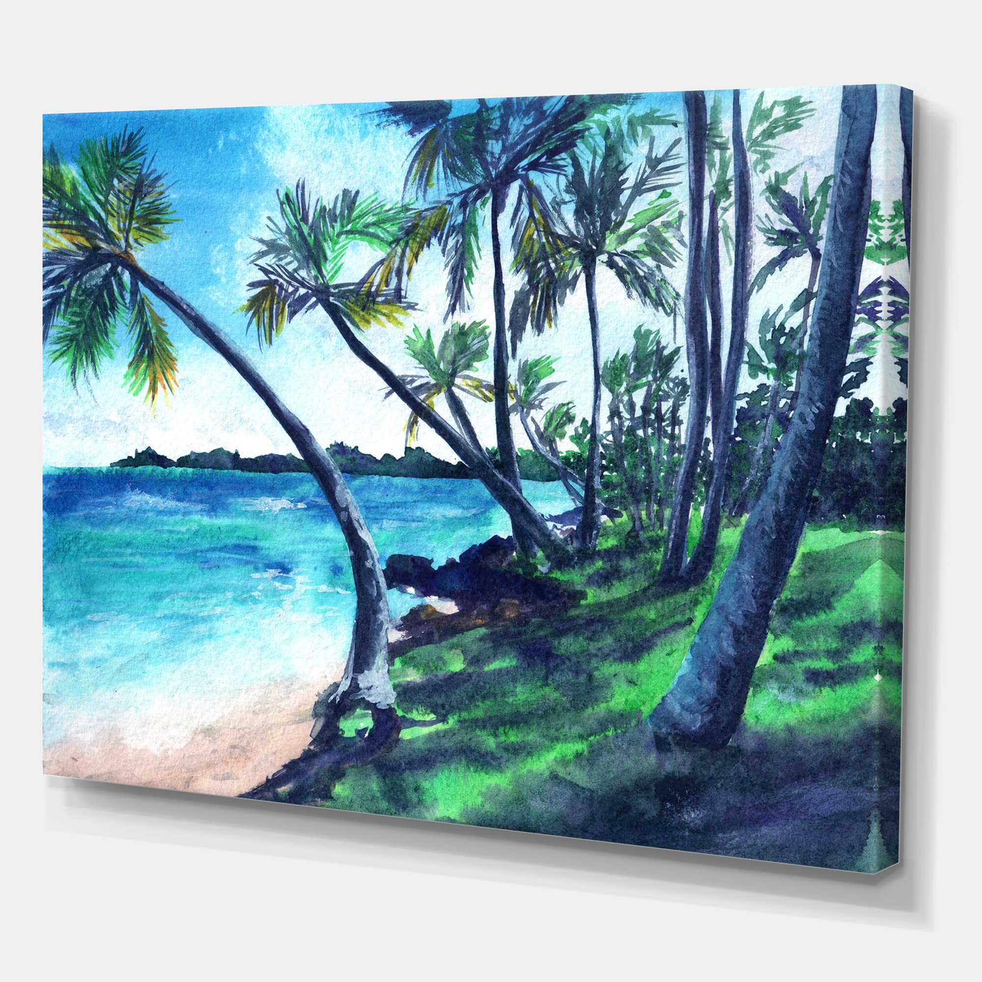 Tropical Beach Canvas Wall Art - Summer Paradise Coastal Decor for Living Room, Bedroom & Office - Nautical Themed Painting for Home & Office Decor