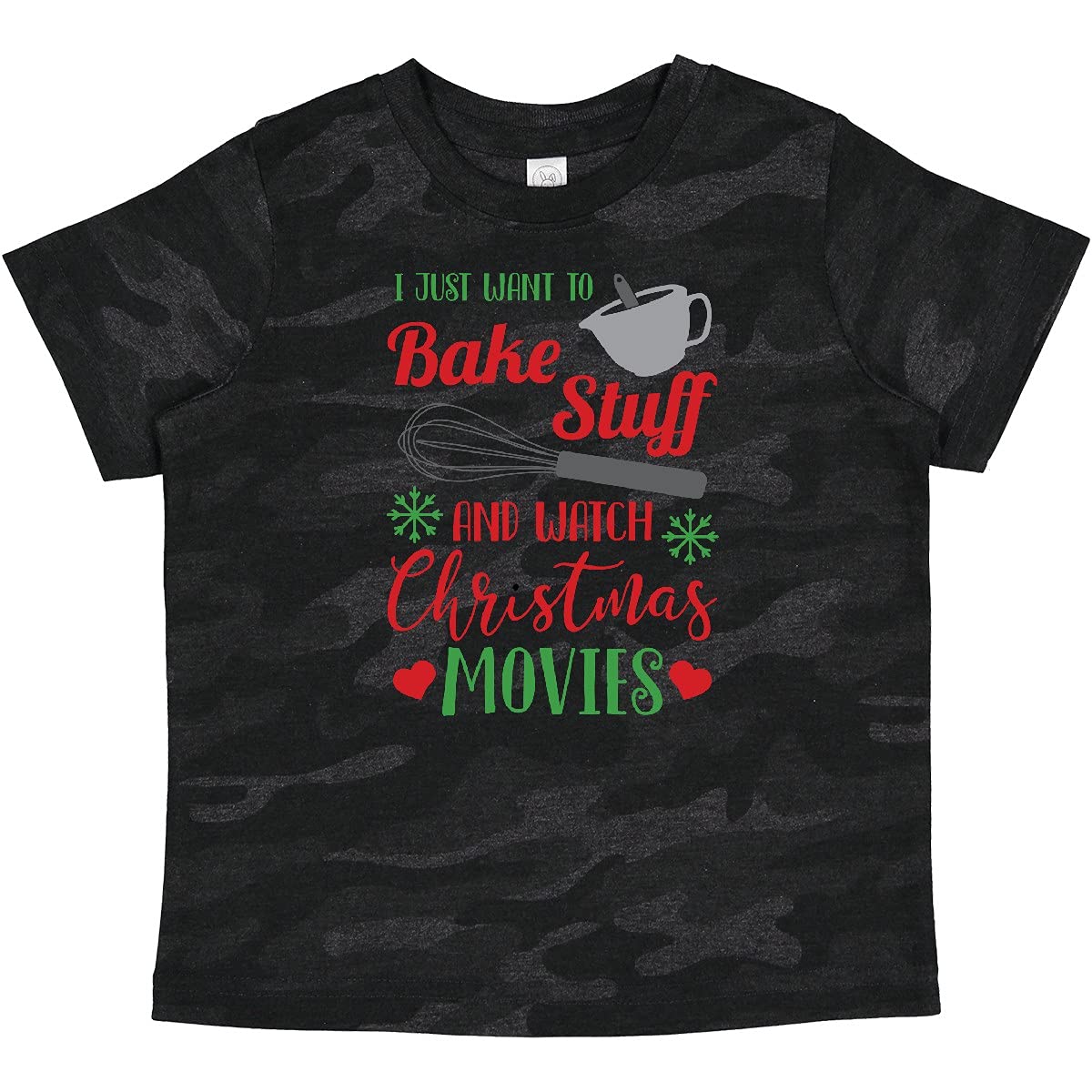 Inktastic 'I Just Want to Bake Stuff and Watch Christmas Movies' Baby T-Shirt - Cute Holiday Outfit for Infants & Toddlers | Perfect for Christmas Photos, Family Gatherings & Festive Celebrations