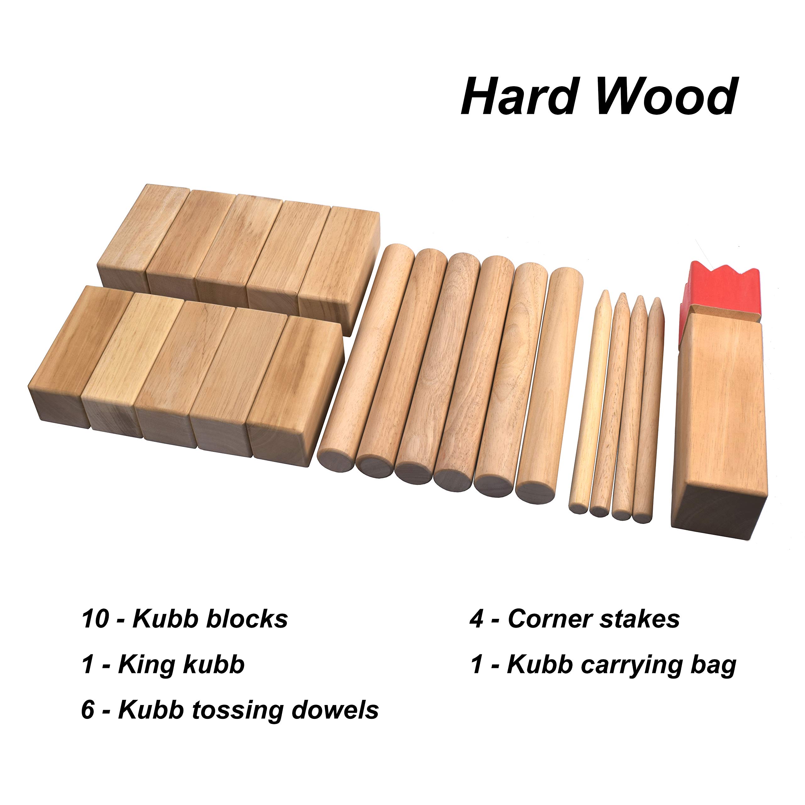 Premium Hardwood Kubb Yard Game Set - Outdoor Toss Game for Kids & Adults - Backyard, Lawn, Beach & Picnic Fun - Includes Carrying Bag - Viking-Inspired Family Entertainment