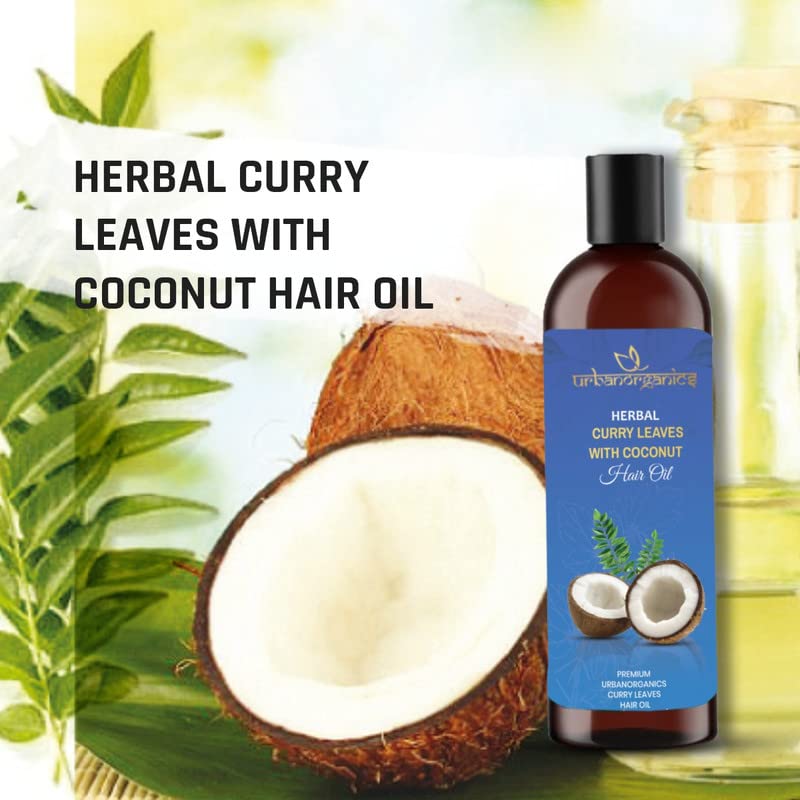 Ayurvedic Curry Leaves Coconut Hair Oil with Vitamin E - 100ml for All Hair Types | Natural Hair Growth Treatment for Dry, Damaged & Frizzy Hair | Daily Nourishment & Scalp Care