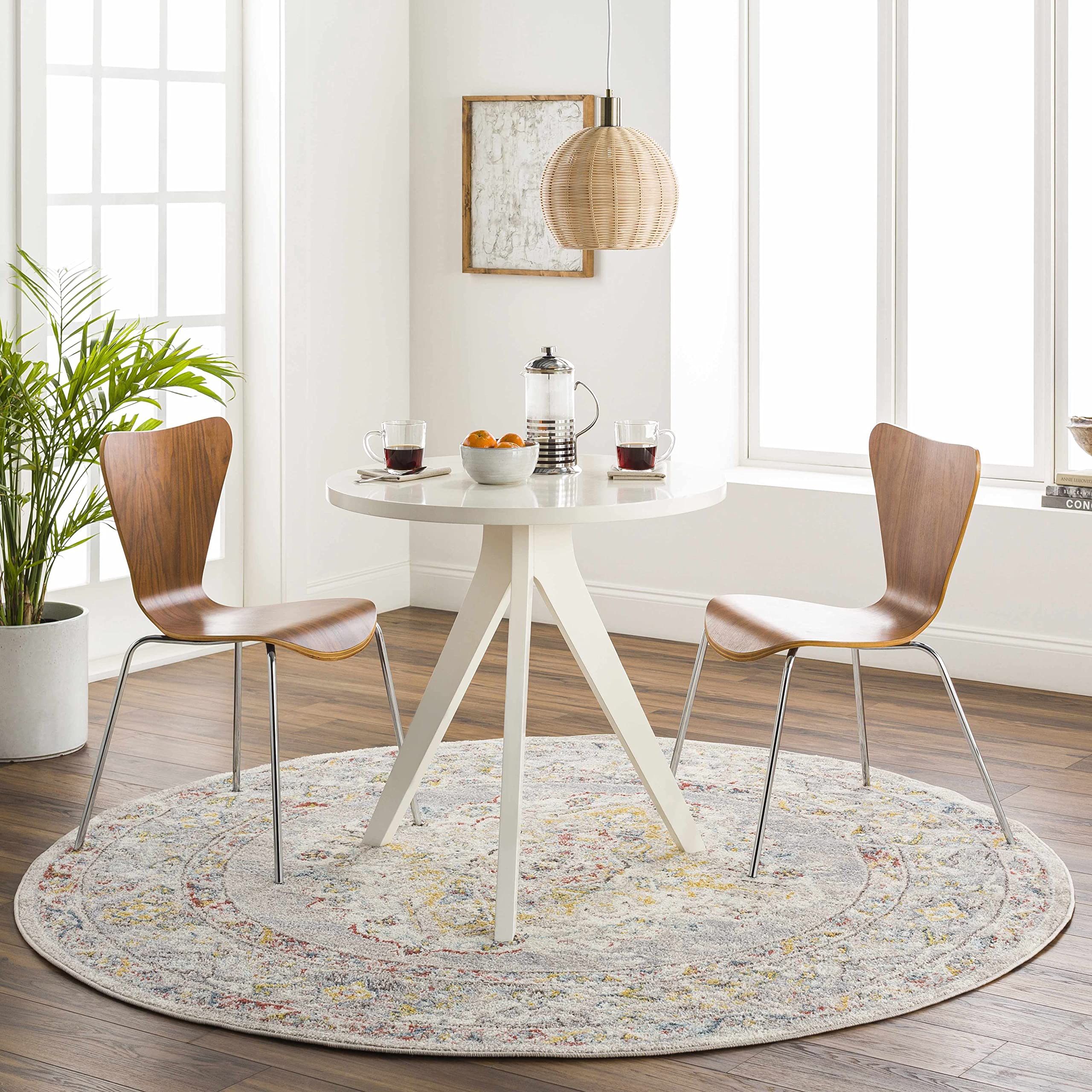 Hauteloom Newkirk Traditional Round Area Rug 6'7