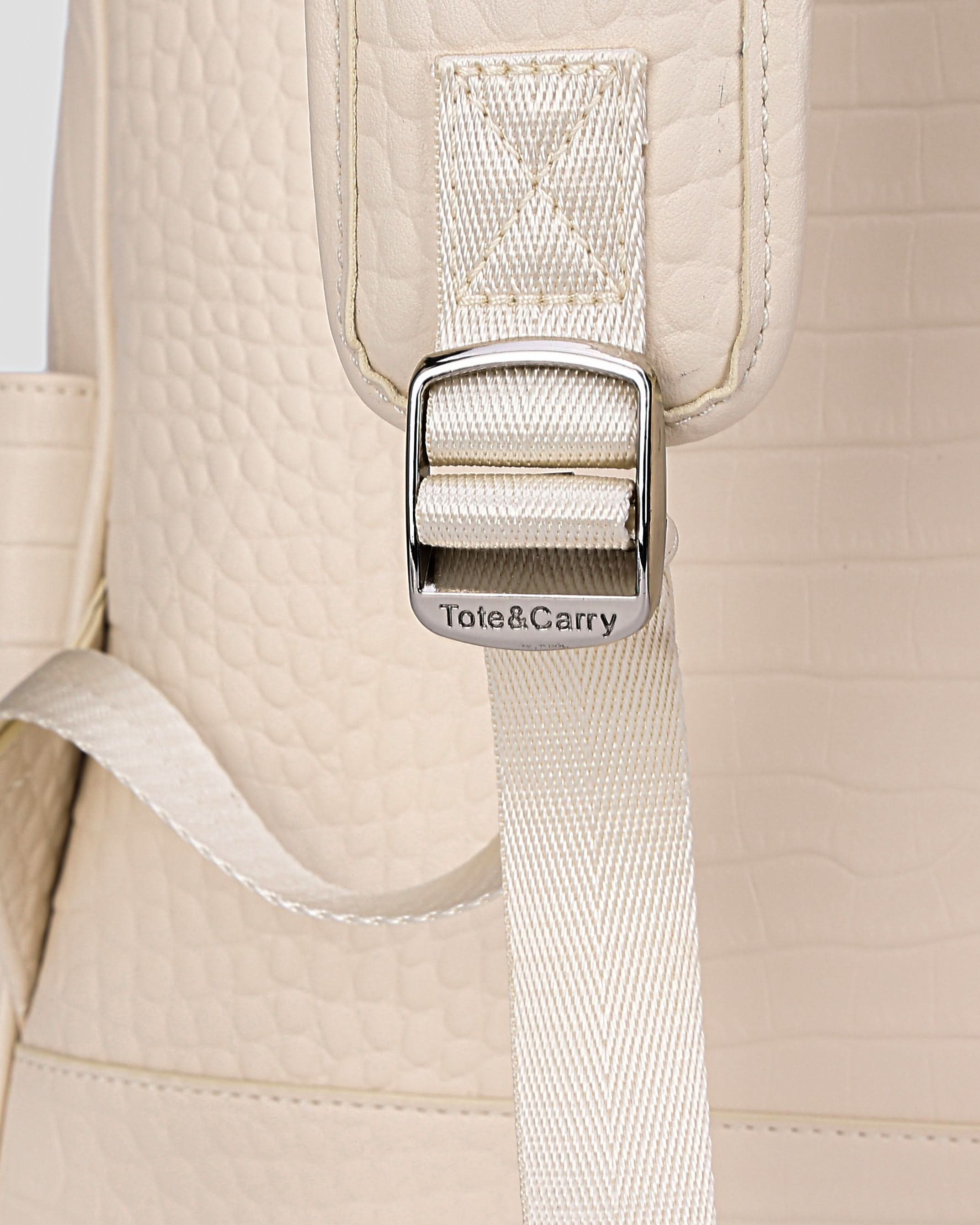 Premium Genuine Leather Backpack in Cream White - Stylish & Durable Travel Laptop Bag for Work, College & Outdoor Adventures