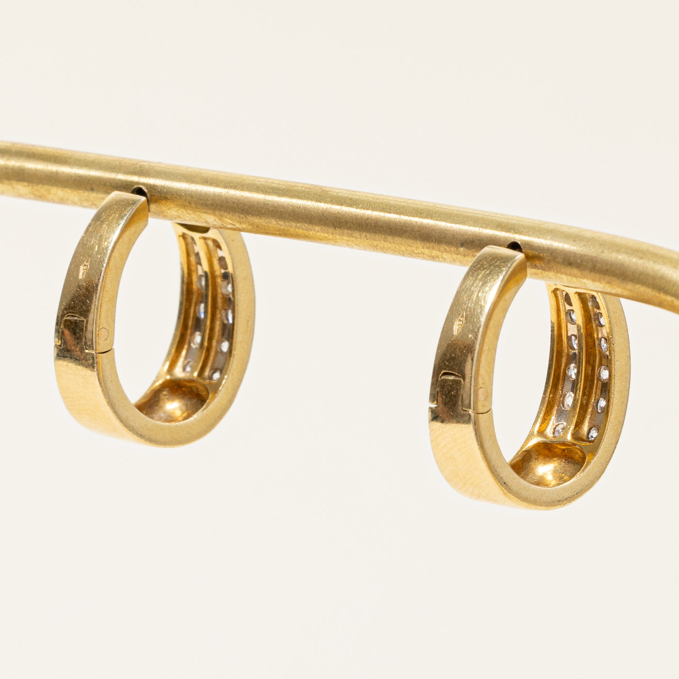 0.48ctw Diamond Oval Huggie Earrings for Women – Hypoallergenic 14K Gold Hoop Earrings for Everyday Wear & Special Occasions