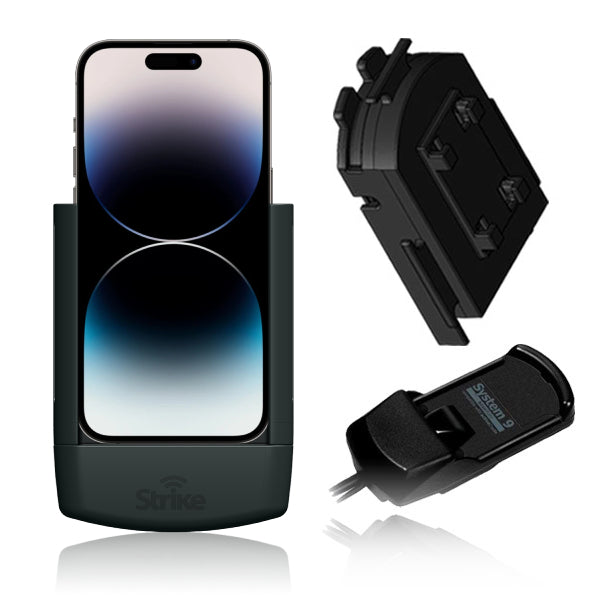 iPhone 14 Pro Max Car Mount with Strike Alpha Cradle & Adapter - Perfect for Bury System 9 - Ideal for Hands-Free Driving & GPS Navigation