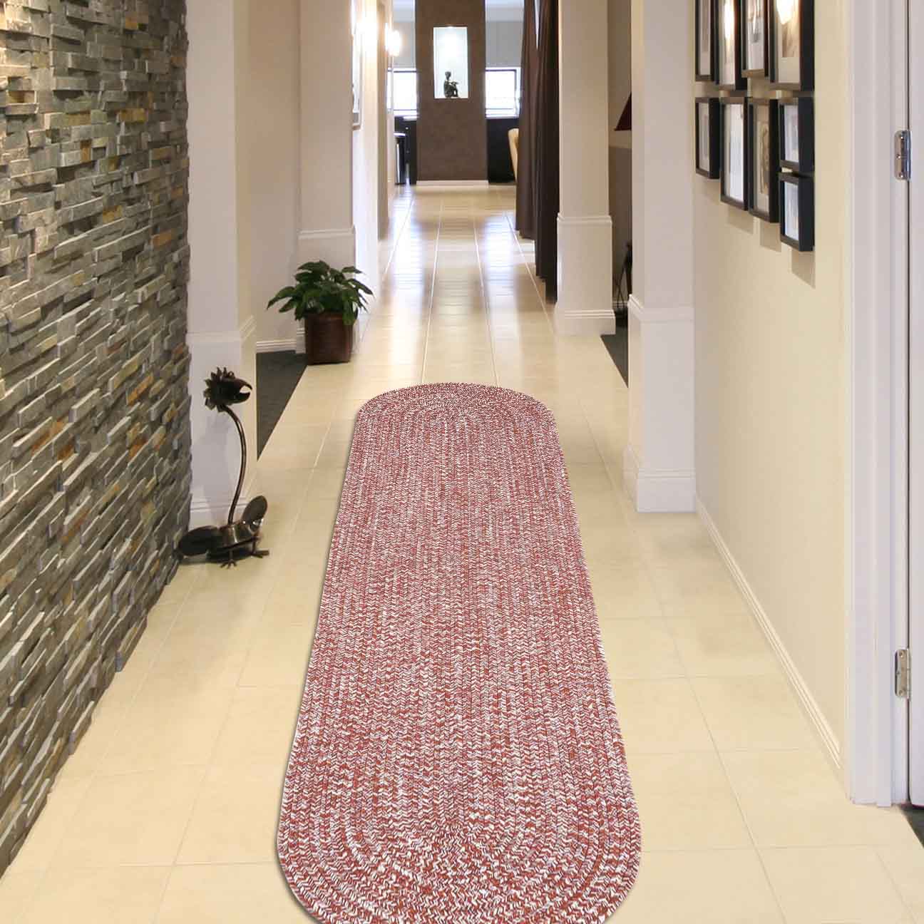 Reversible Braided Area Rug - Non-Slip Two Tone Indoor/Outdoor Rug for Living Room, Bedroom, Patio - Soft & Durable Home Decor