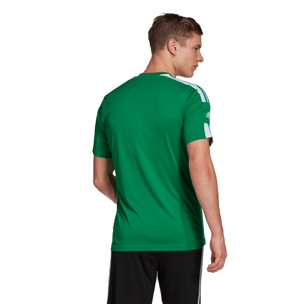 Adidas Adult Squadra 21 Soccer Jersey - Green & White Stripe Athletic Shirt for Men & Women | Perfect for Training, Matches & Fan Wear