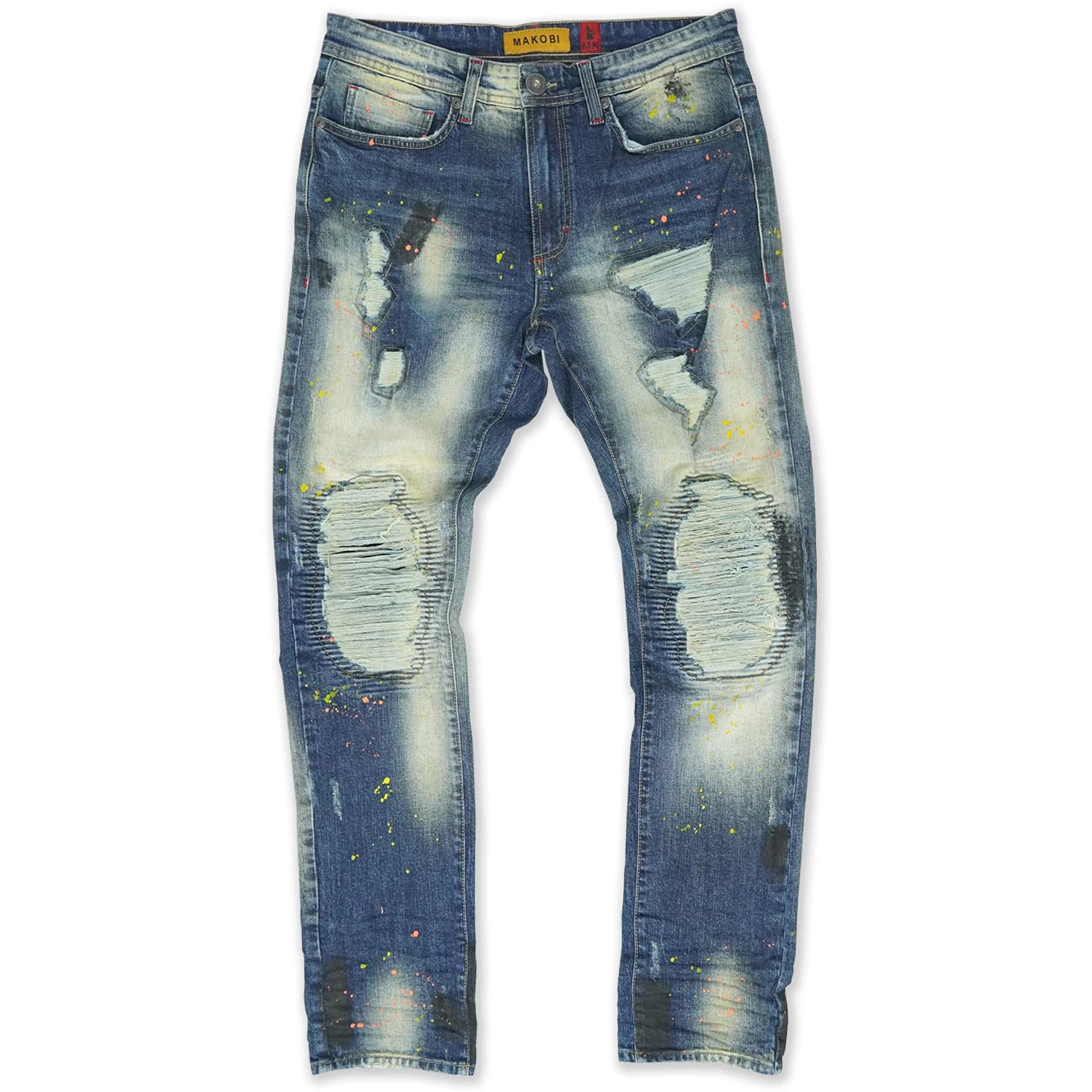 Makobi Dirt Wash Zuma Shredded Jeans for Women - Distressed High Waist Ripped Denim Pants | Perfect for Casual Outfits, Street Style & Night Out