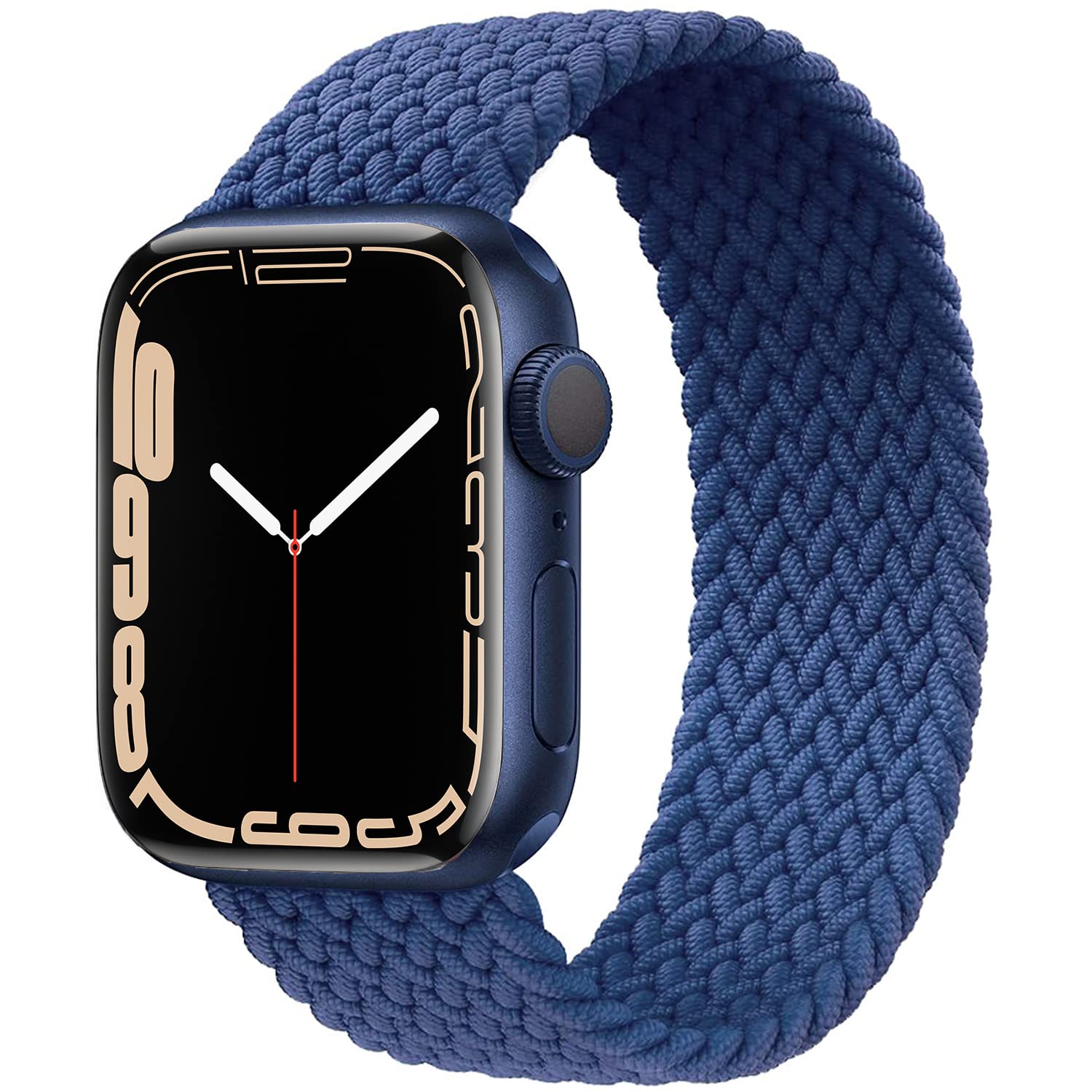GBPOOT Braided Solo Loop Apple Watch Band - Soft Stretchy Sport Wristband for iWatch Series 1/2/3/4/5/6/7/8/SE - Compatible with 38mm 40mm 41mm 42mm 44mm 45mm 49mm - No Buckles/Clasps - Atlantic Blue - Perfect for Running, Gym & Everyday Wear