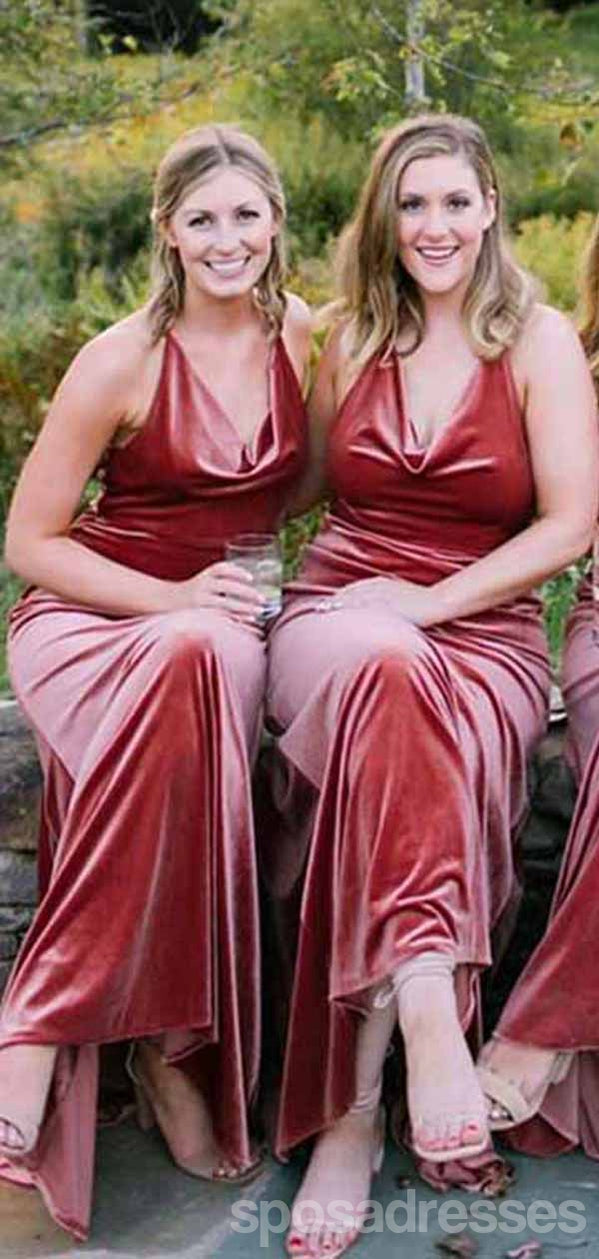 Elegant Dusty Rose Mermaid Bridesmaid Dress with Spaghetti Straps - Affordable Long Formal Gown WG1148 for Weddings, Prom & Special Occasions