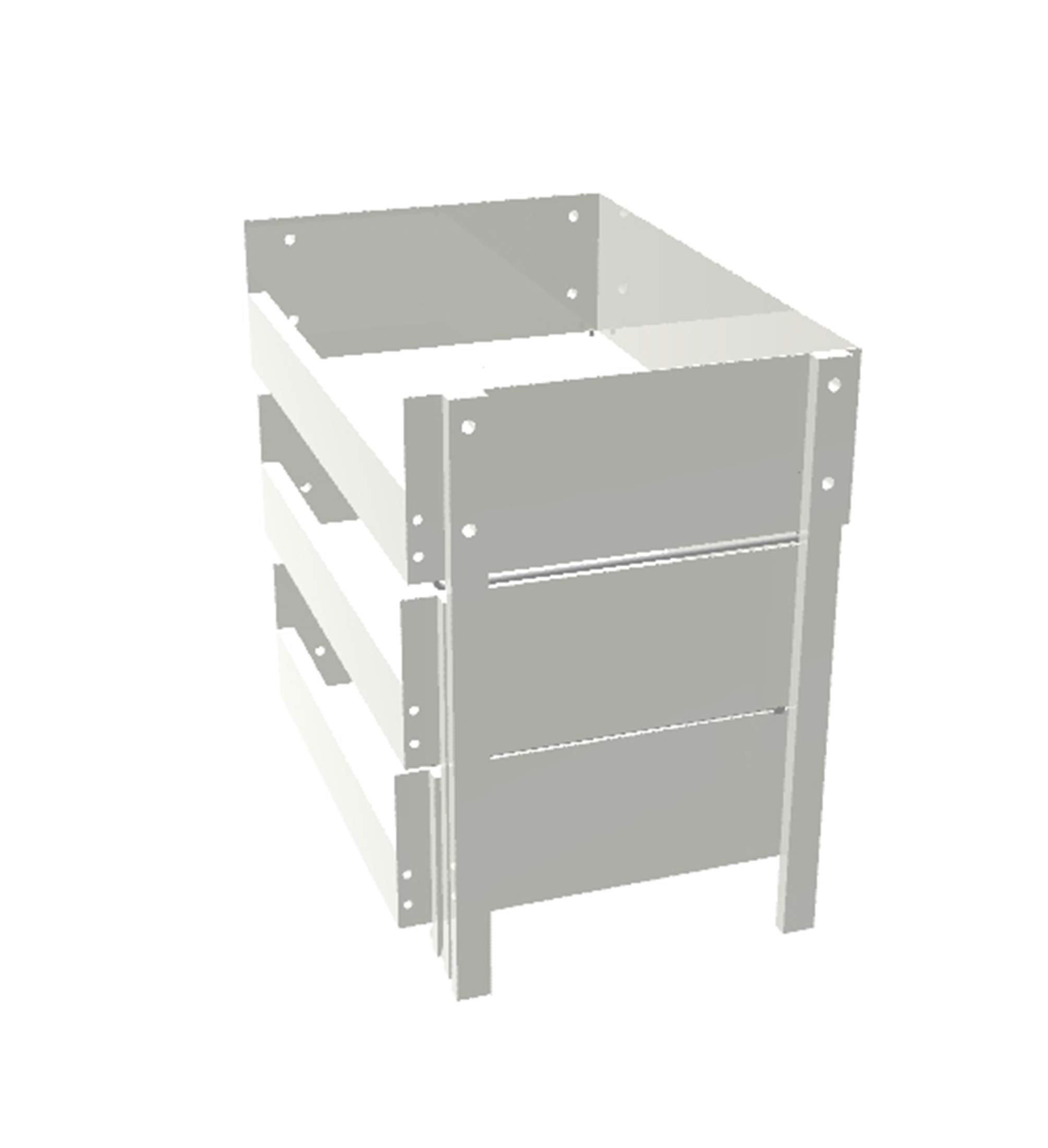 FixtureDisplays® 3-Tier Drawer Organizer - 16 x 14 x 10 Inches White Plastic Storage Bins for Desk, Kitchen & Bathroom Organization - Stackable Tabletop Organizer for Office Supplies, Makeup & Utensils