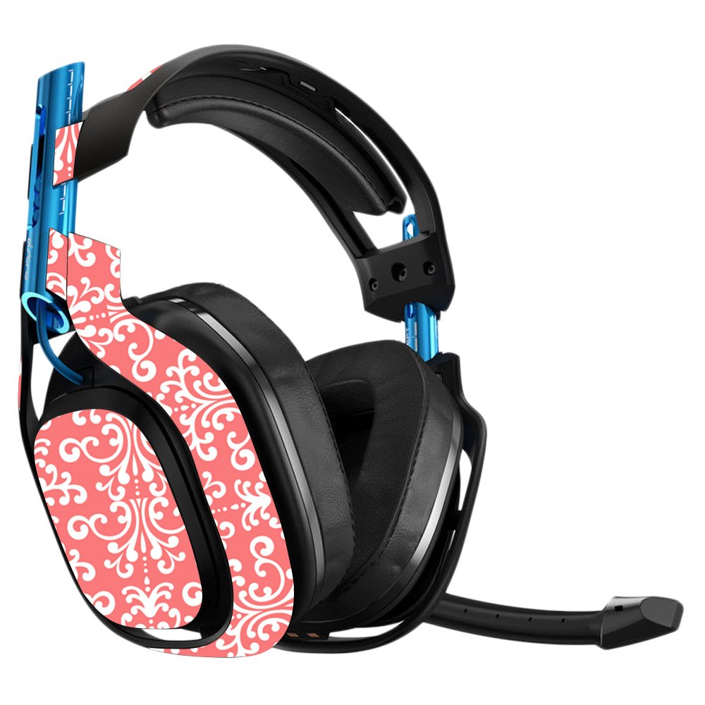 MightySkins Vinyl Decal Wrap Cover for Astro A50 3rd Gen Gaming Headset - Coral Damask Design | Protective, Durable & Customizable Skin | Easy to Apply & Remove | Made in USA | Perfect for Gaming, Streaming & Personalization