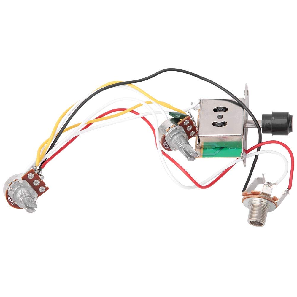 Dilwe Electric Guitar Wiring Harness Set with 250K 1T1V Potentiometer & 3-Position Switch - Premium Electric Guitar Parts for DIY Repair & Upgrade | Perfect for Les Paul, SG, and Humbucker Pickup Guitars