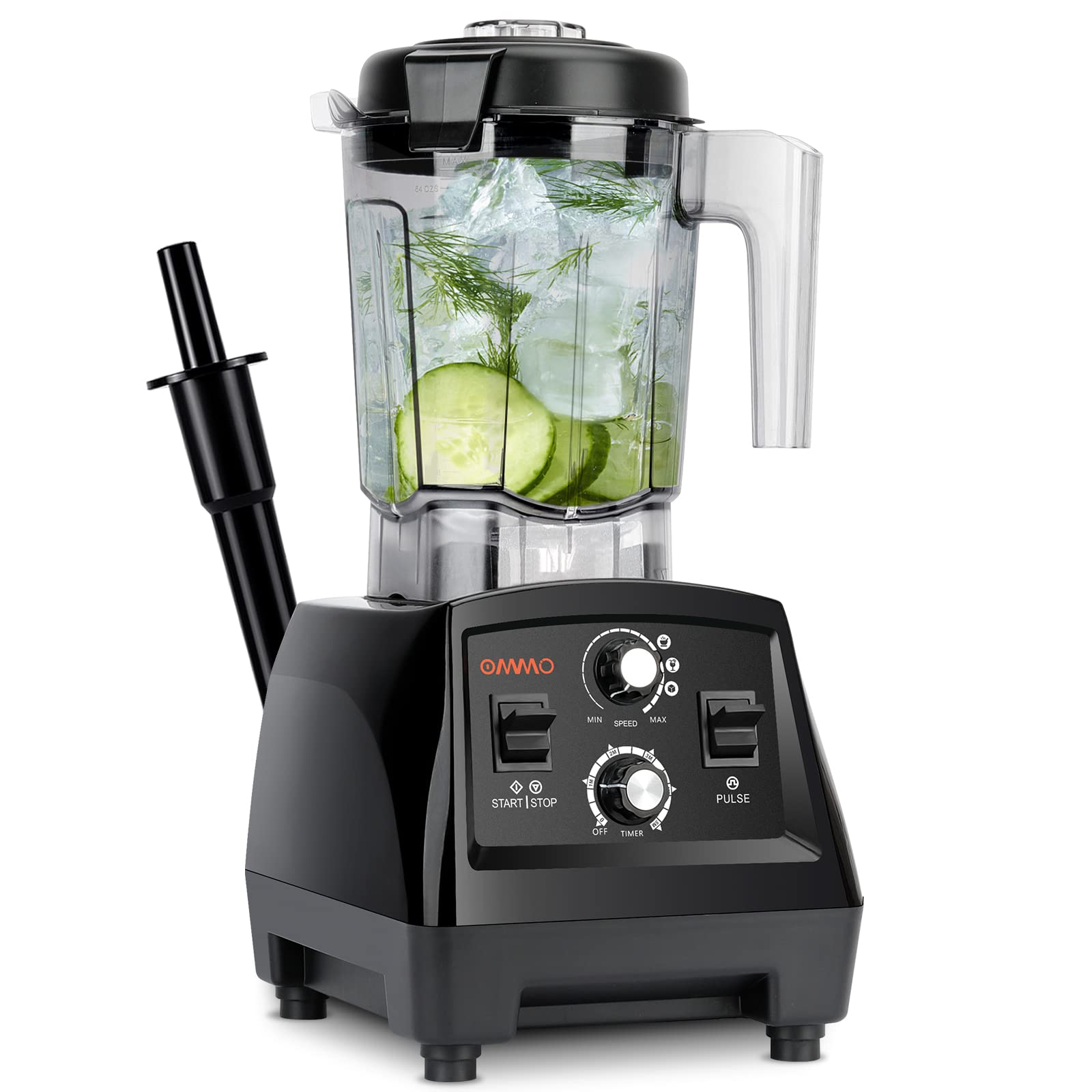 OMMO 1800W Professional Blender - High-Power Countertop Blender for Kitchen, Home & Commercial Use - 68oz BPA-Free Pitcher for Smoothies, Shakes, Nuts, Ice Crushing & Fruit Blending - Dishwasher Safe with Timer - Perfect for Smoothie Bars, Restaurants & Healthy Home Cooking