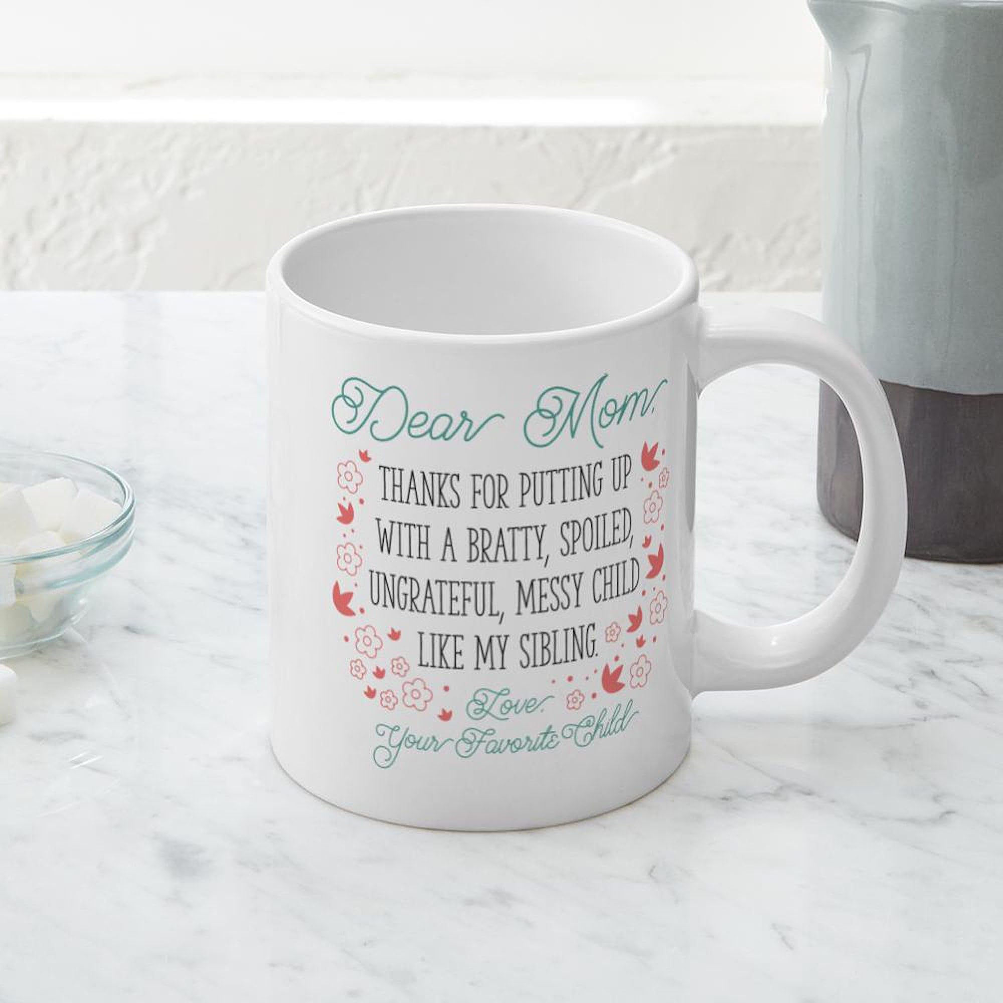 Dear Mom 20 oz Ceramic Coffee Mega Mug - Large Insulated Tea Cup for Mother's Day Gifts, Birthday Presents & Daily Use - Perfect for Home, Office & Kitchen