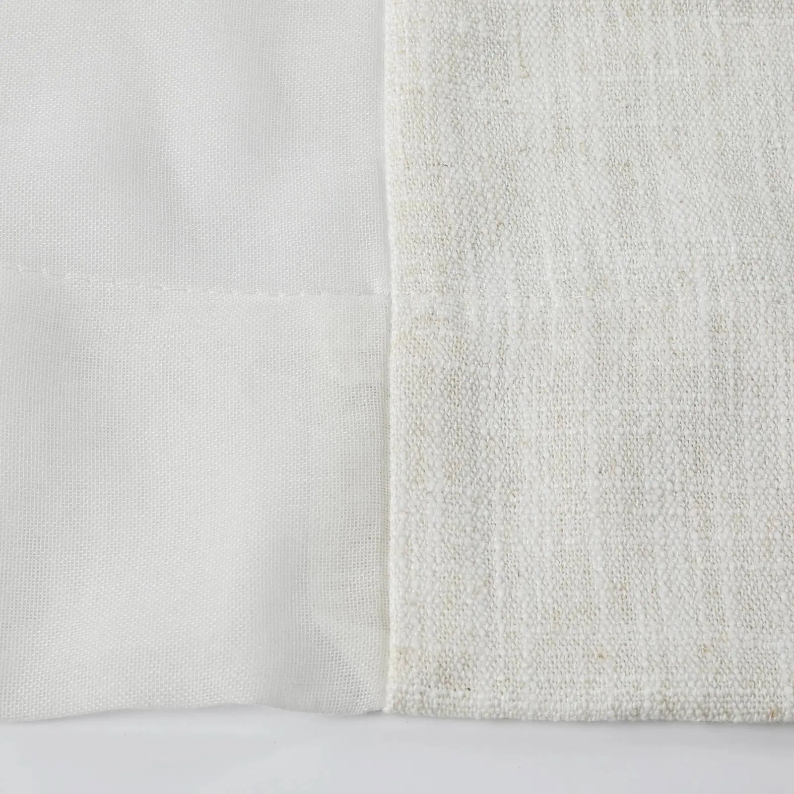 Half Linen Half Sheer Pleated Curtain Panels (Set of 2) - Elegant Window Drapes for Living Room, Bedroom & Dining Room Decor