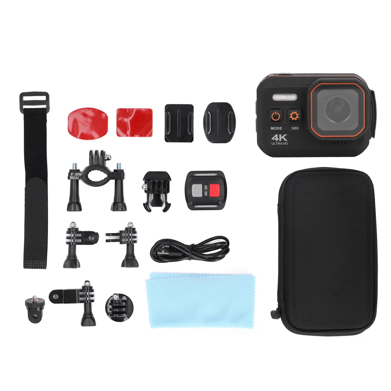 Yanmis 4K 60fps Action Camera with 16MP Ultra HD, IP68 Waterproof, Image Stabilization - Complete Accessories Kit for Diving, Helmet Mount & Extreme Sports | Perfect for Underwater Adventures, Skiing & Outdoor Activities