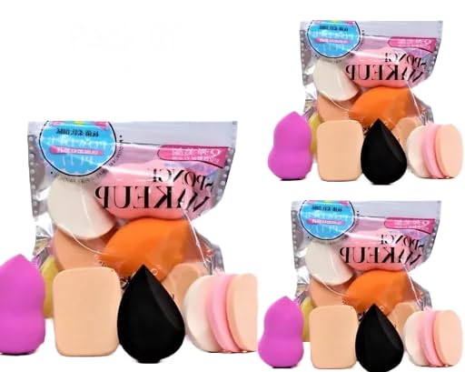 6 Pack Makeup Sponge Beauty Blender Puff - Soft Latex-Free Cosmetic Blenders for Flawless Foundation Application - Perfect for Liquid, Cream & Powder Makeup (Colors May Vary) - Ideal for Professional Makeup Artists & Home Beauty Routines