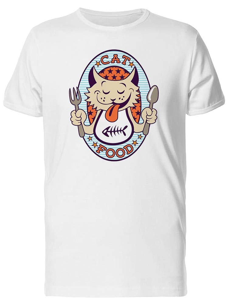 Men's Cat With Spoon And Fork Graphic T-Shirt - Funny Pet Lover Tee For Casual Wear & Gifts