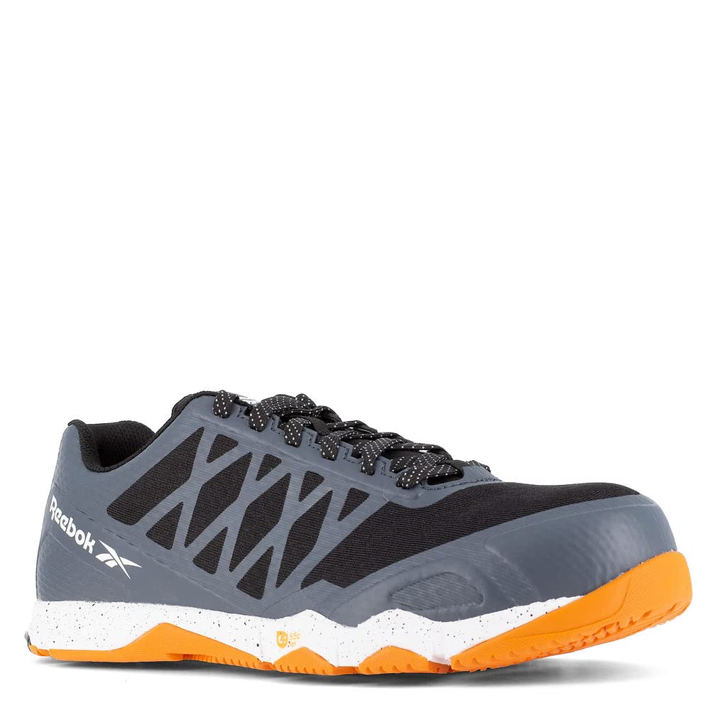 Reebok Men's Rb4450 Speed Tr Safety Toe Athletic Work Shoes - Black Steel Toe Sneakers for Construction, Warehouse & Industrial Work
