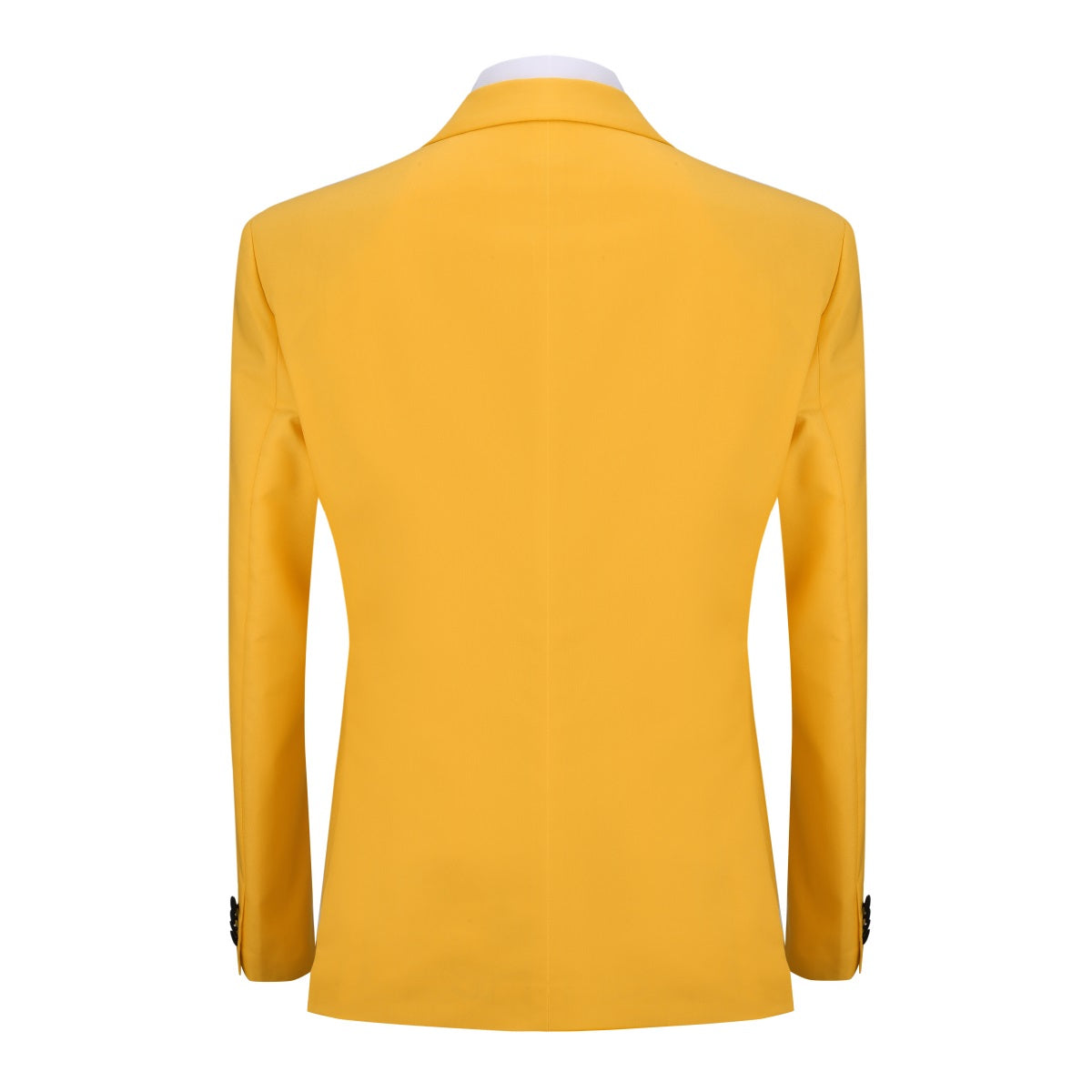 3 Piece Men's Slim Fit One Button Peaked Lapel Tuxedo Suit Set in Yellow | Formal Wedding, Prom & Business Attire | Perfect for Groomsmen, Evening Events & Special Occasions