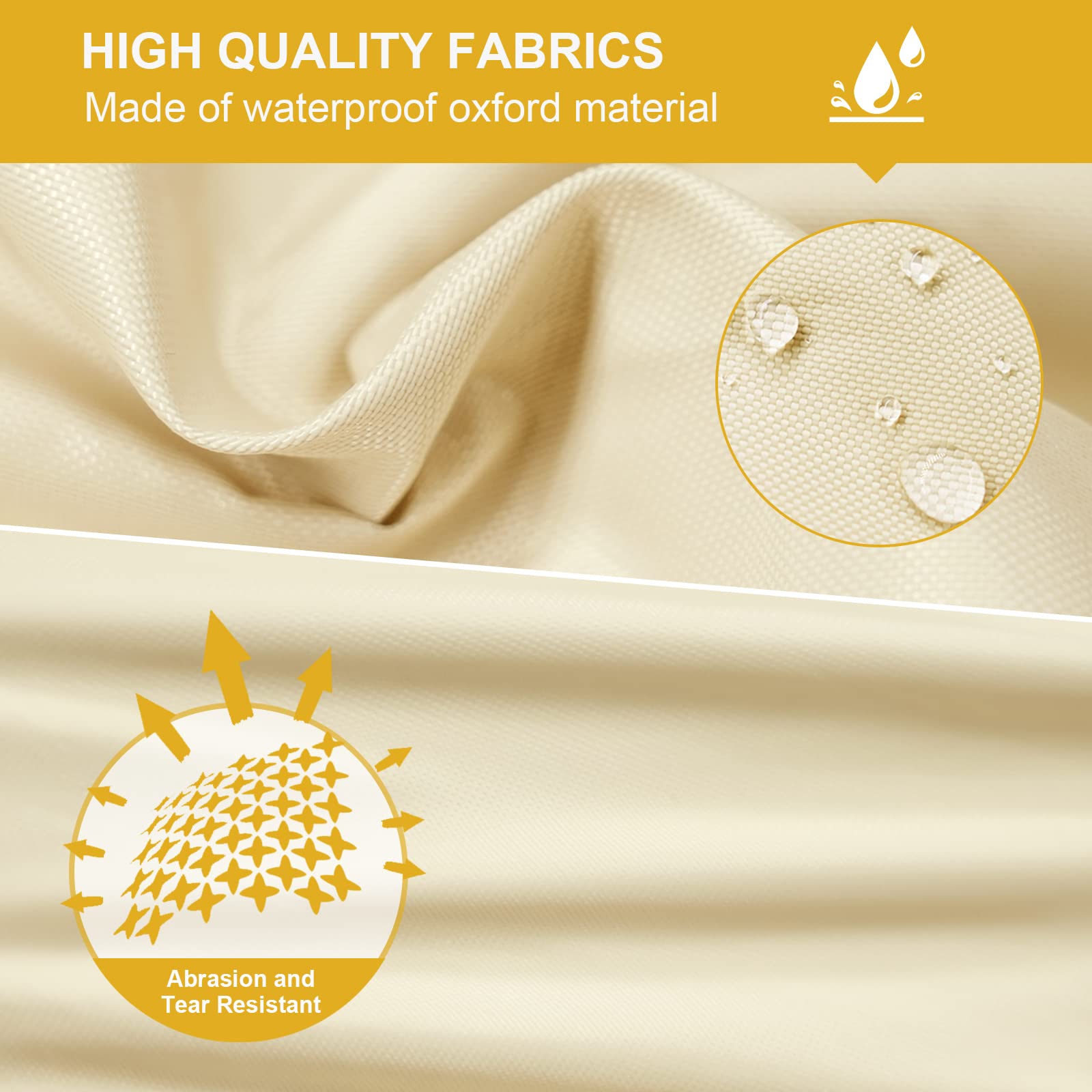 Waterproof Zero Gravity Folding Chair Cover 37x32 Inch - All Weather Resistant Outdoor Patio Furniture Protector for Lawn, Veranda & Reclining Chairs (Beige) | Perfect for Backyard, Poolside & Camping Use