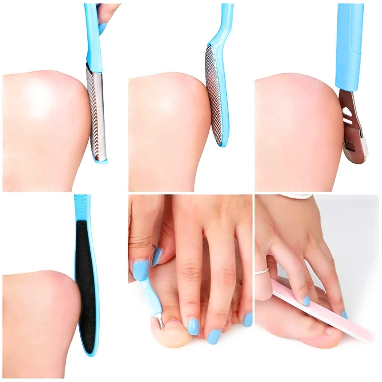 HUDACRUSH 8-in-1 Professional Pedicure Kit for Soft Feet - Callus Remover, Foot Scrubber, Nail File & More - Perfect for Home Spa, Pedicure & Foot Care Routine