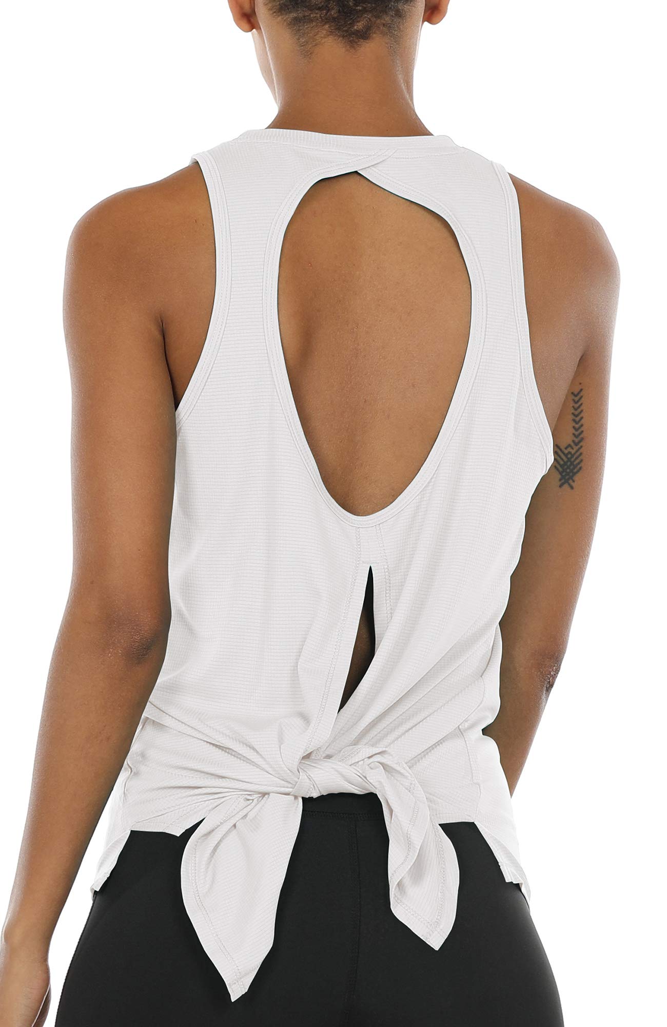 Icyzone Women's Open Back Workout Tank Top - Breathable Athletic Yoga Shirt for Exercise & Gym - Perfect for Yoga, Running & Fitness Training