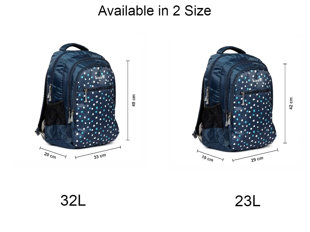 Mahaveer Cotton Large-Medium 23/32L Water Resistant Backpack - Durable Polyester School/College Bag for Students with Cycle Print | Perfect for Daily Commute, Travel & Outdoor Activities