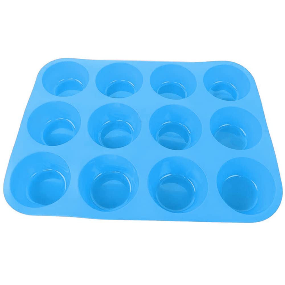 Non-Stick Silicone Muffin & Cupcake Baking Pan - Microwave Safe Baking Mold Tray - Perfect for Home Kitchen, Party Desserts & Meal Prep (12-Cup Capacity)