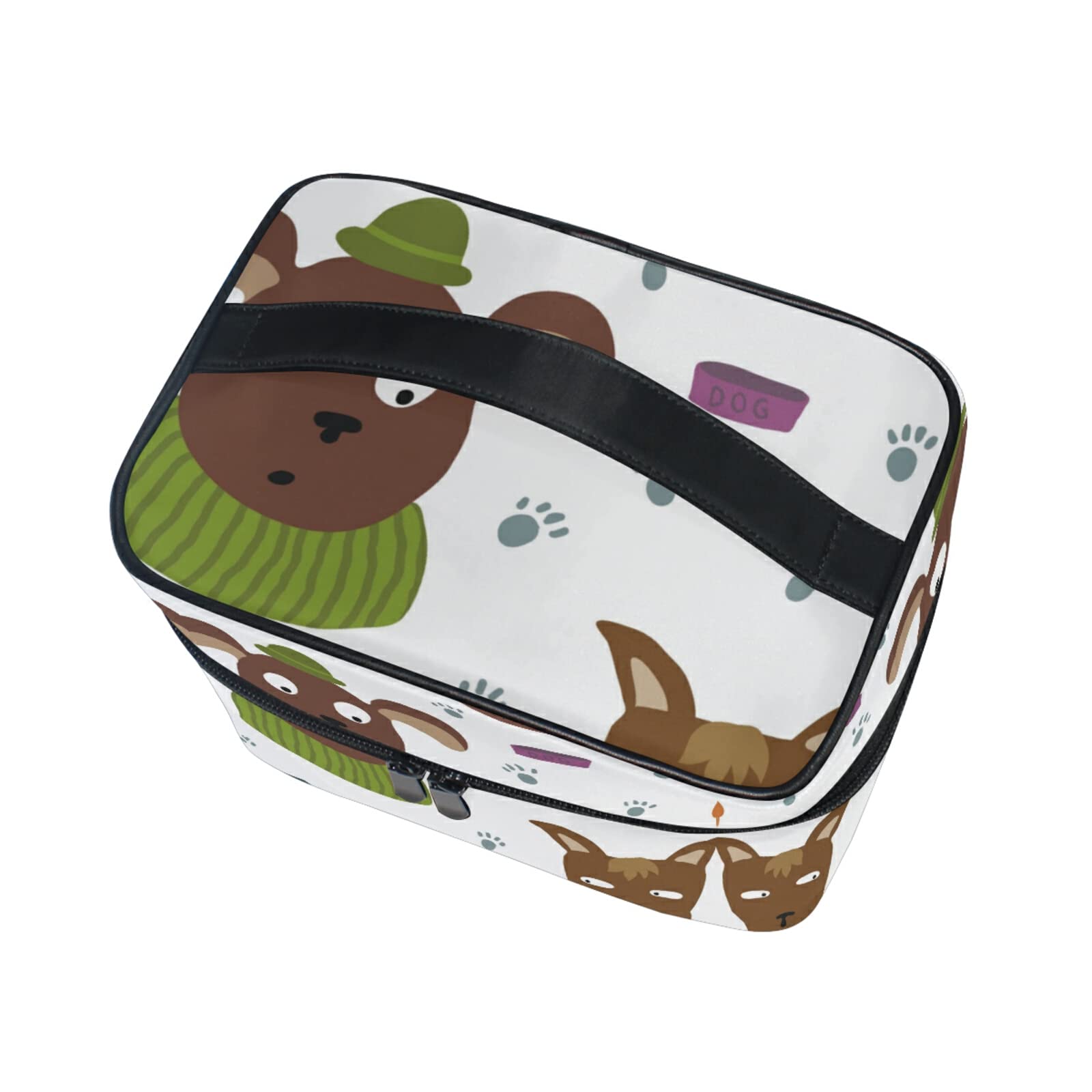 Cute Cartoon Animal Sheep Dog Makeup Bag - Waterproof Cosmetic Organizer Pouch with Zipper for Women & Girls - Perfect for Travel, Gym, and Daily Essentials Storage
