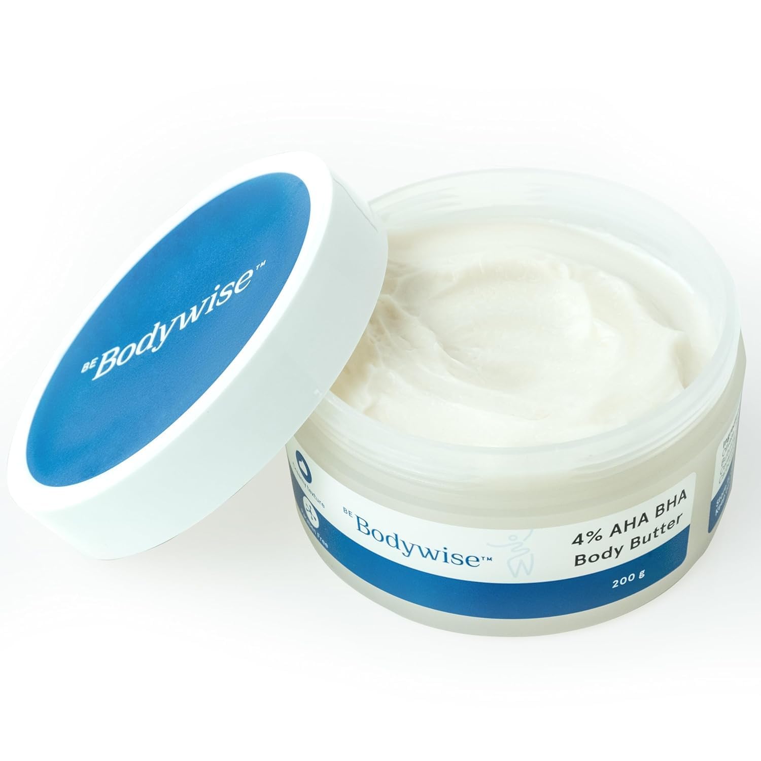 Be Bodywise 4% AHA BHA Shea Body Butter - 200g Deep Moisturizing Cream for 48 Hours Hydration | Smooth & Radiant Skin Care | Perfect for Dry Skin, After Shower & Nighttime Nourishment