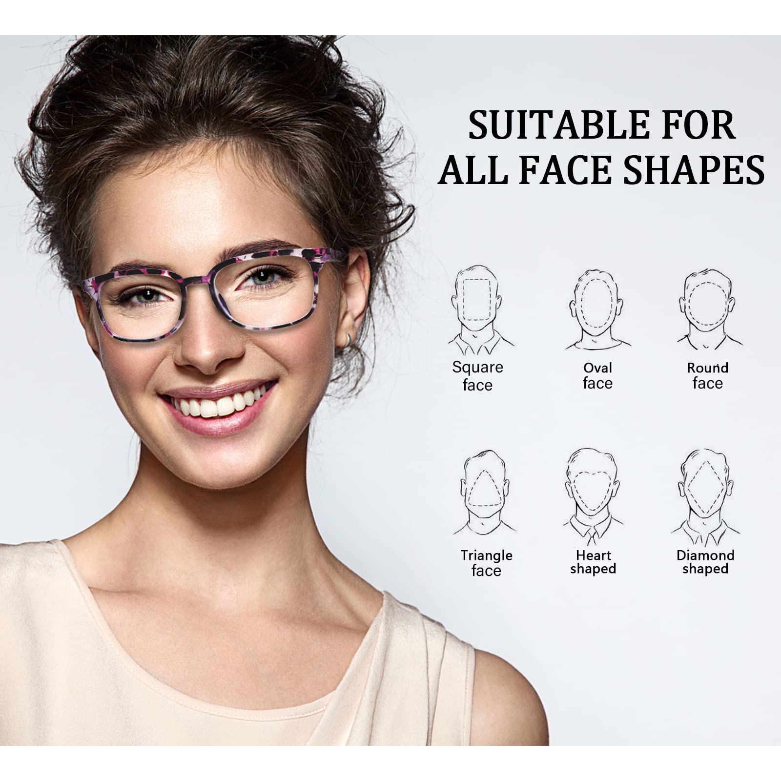 5 Pack Blue Light Blocking Reading Glasses for Women - Comfortable Computer Readers with Spring Hinge - Perfect for Office Work, Screen Time & Digital Eye Strain Relief