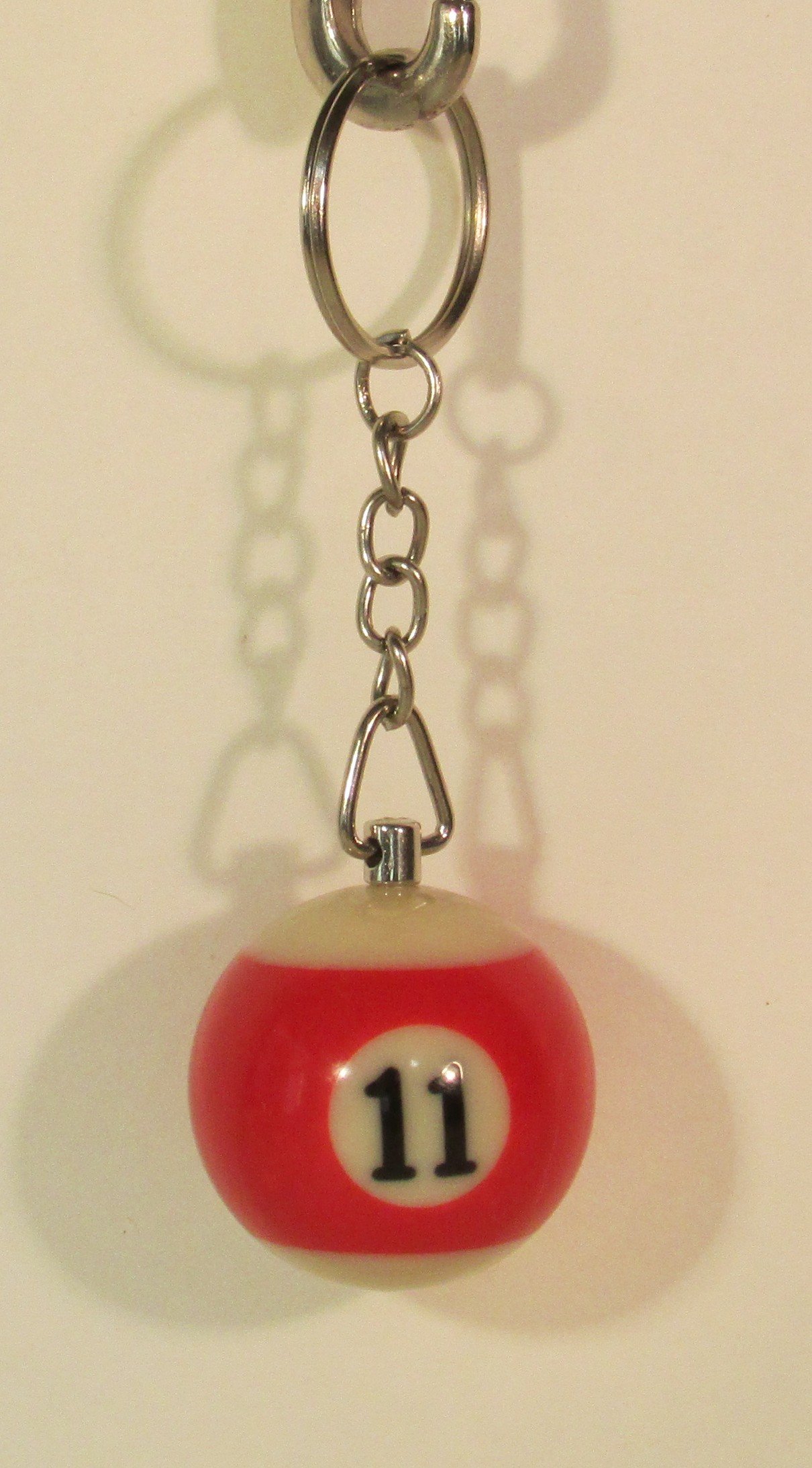 1 Inch Number 11 ELEVEN Mini Billiard Snooker Pool Ball Keychain Ring - Durable & Stylish Accessory for Keys, Bags, and Sports Enthusiasts