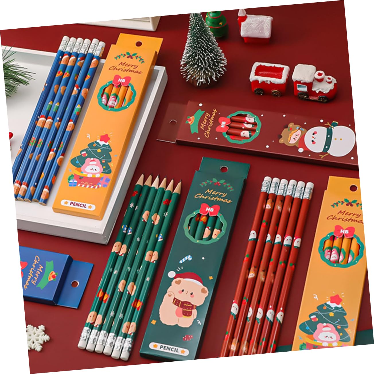DIYEAH 4 Boxes Wooden Portable Drawing Pencils - Assorted Lead Hardness for Artists & Sketching - Perfect for Christmas Gifts, School Supplies & Office Use