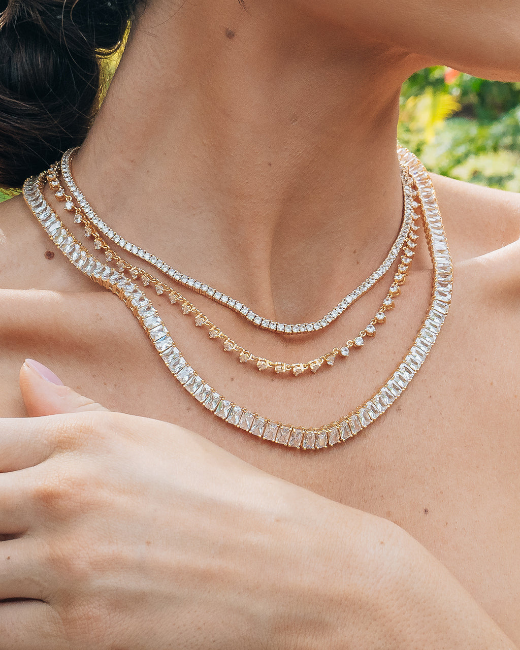 Marisol CZ Tennis Necklace - 14K Gold Plated Cubic Zirconia Necklace for Women | Perfect for Weddings, Parties & Evening Events