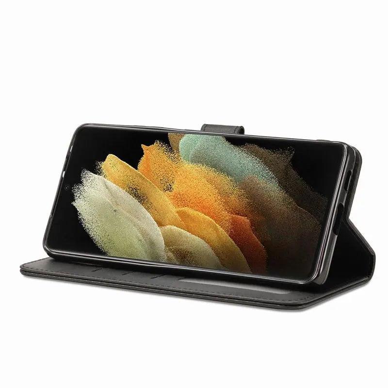 Samsung Galaxy S24 Genuine Leather Wallet Case - Slim Protective Cover with Card Slots for Daily Use & Travel
