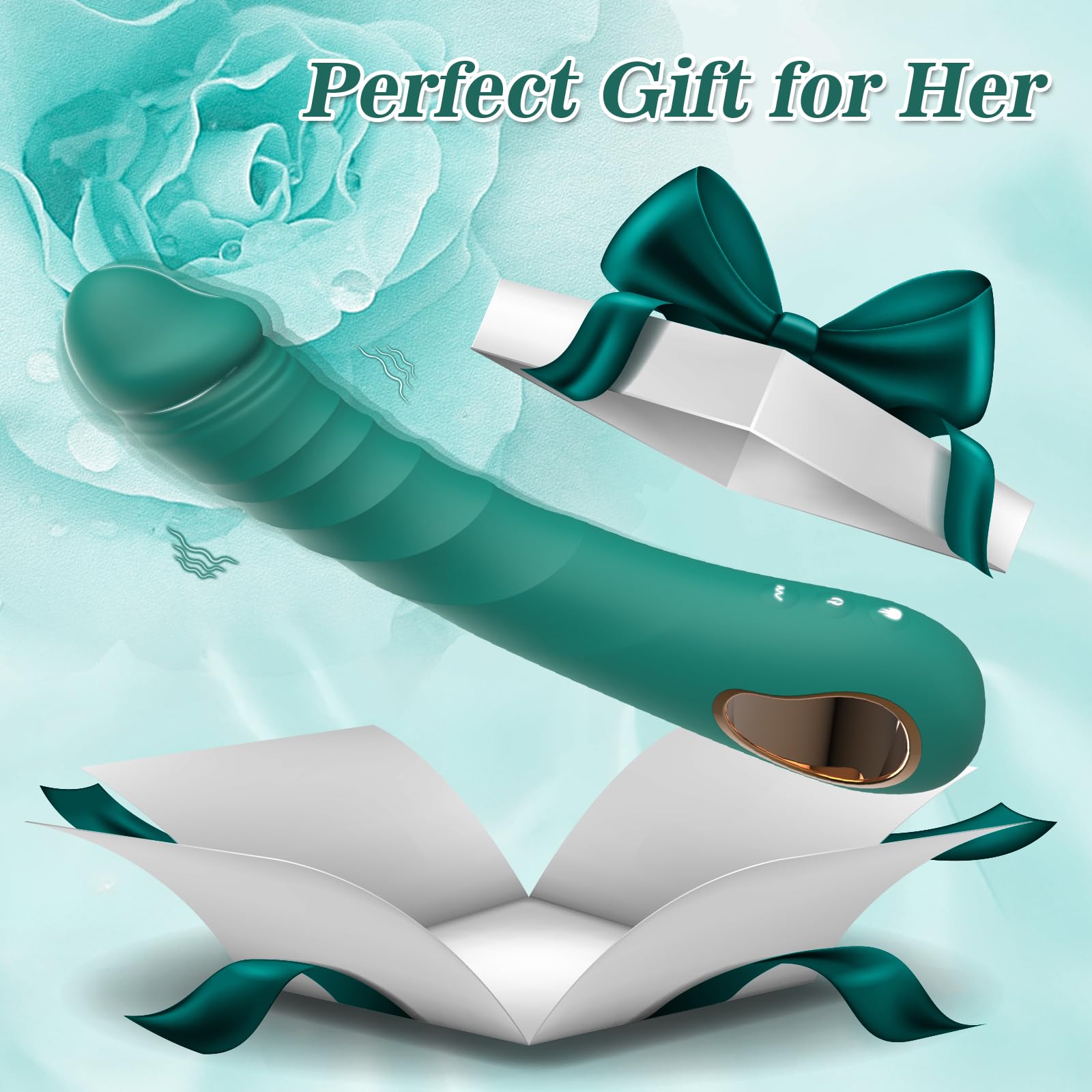 Heated G-Spot Vibrator for Women - Realistic Dildo with 10 Vibration Modes, Nipple & Anal Stimulator - Couples Sex Toy for Enhanced Intimacy - Perfect for Bedroom Play, Romantic Nights & Solo Pleasure (Green)