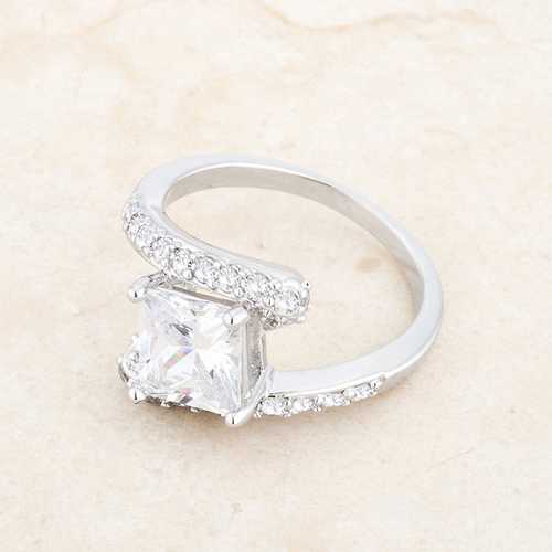 2.3ct CZ Statement Ring for Women - Elegant Rhodium Plated Cubic Zirconia Cocktail Ring | Perfect for Parties, Weddings & Special Occasions